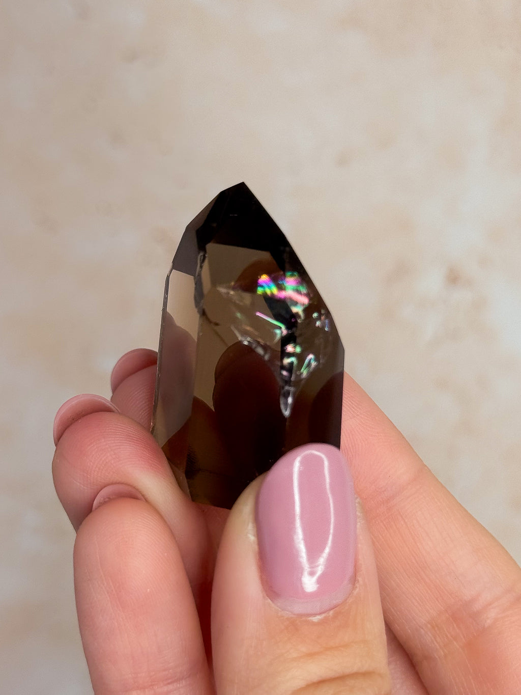 Smoky Lemurian Quartz Point With Rainbows B | Brazil