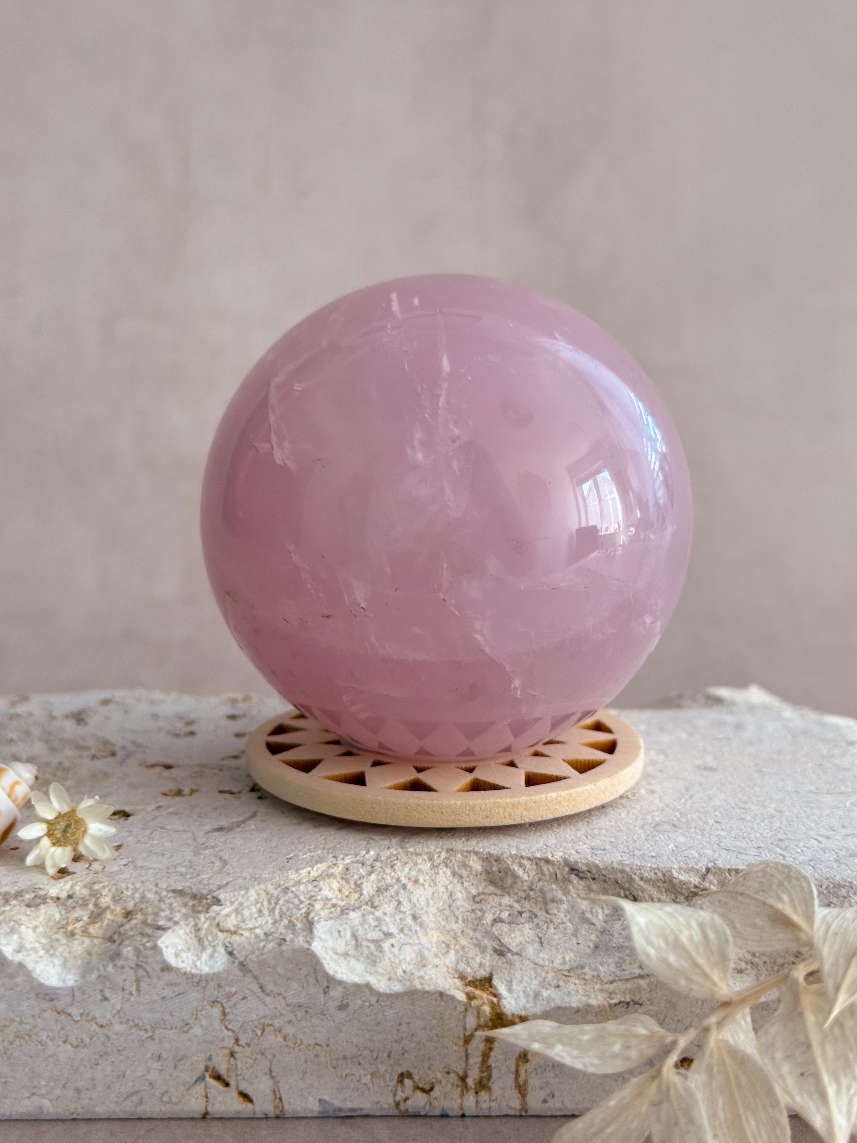 Lavendar Star Rose Quartz Sphere | Madagascar