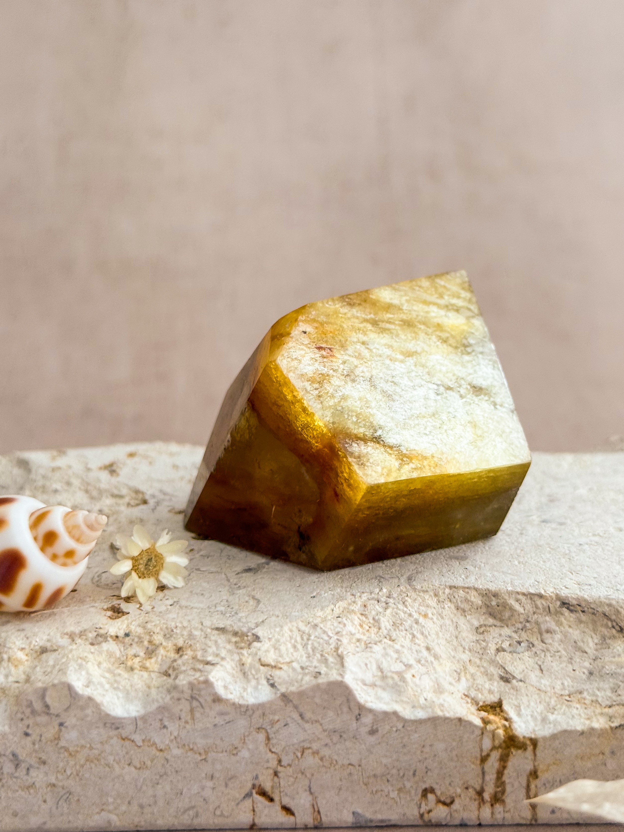Golden Mica Faceted Freeform | Brazil