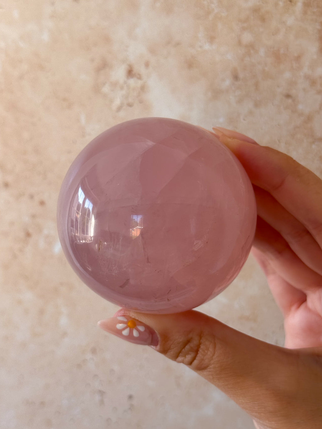 Lavendar Star Rose Quartz Sphere | Madagascar