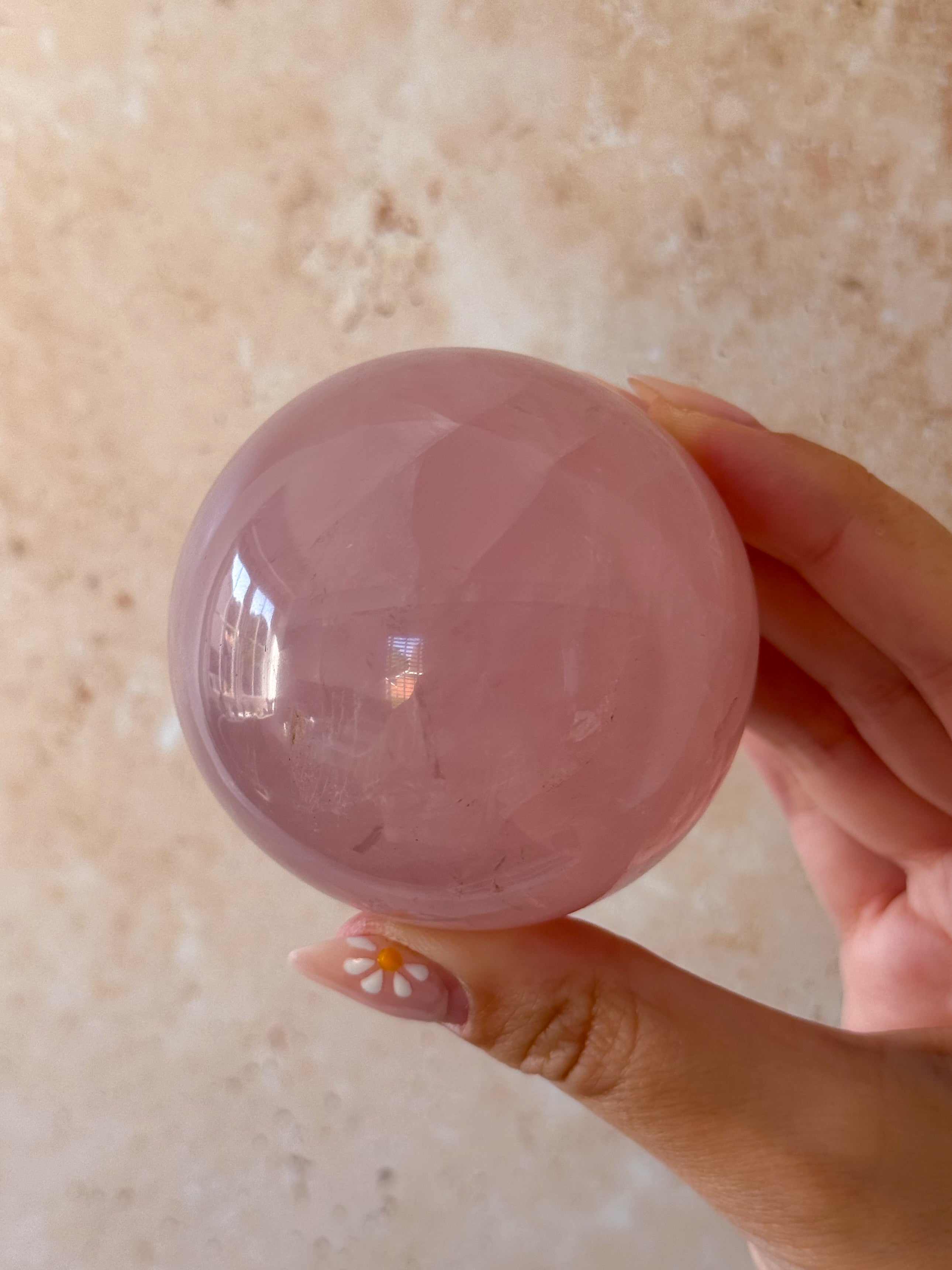Lavendar Star Rose Quartz Sphere | Madagascar