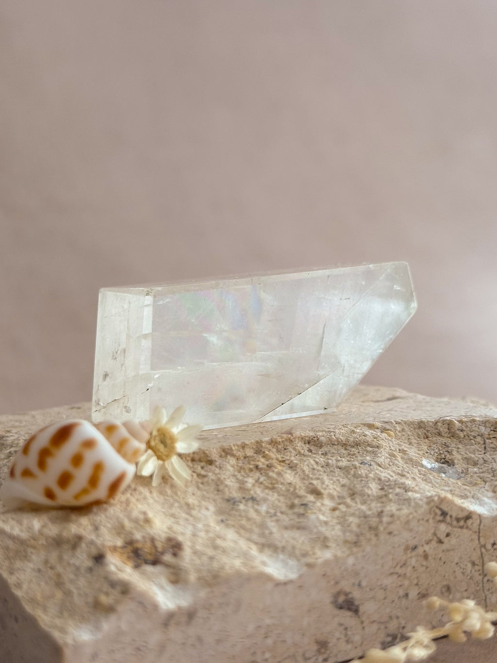 Polished Optical Calcite with Rainbows C | India