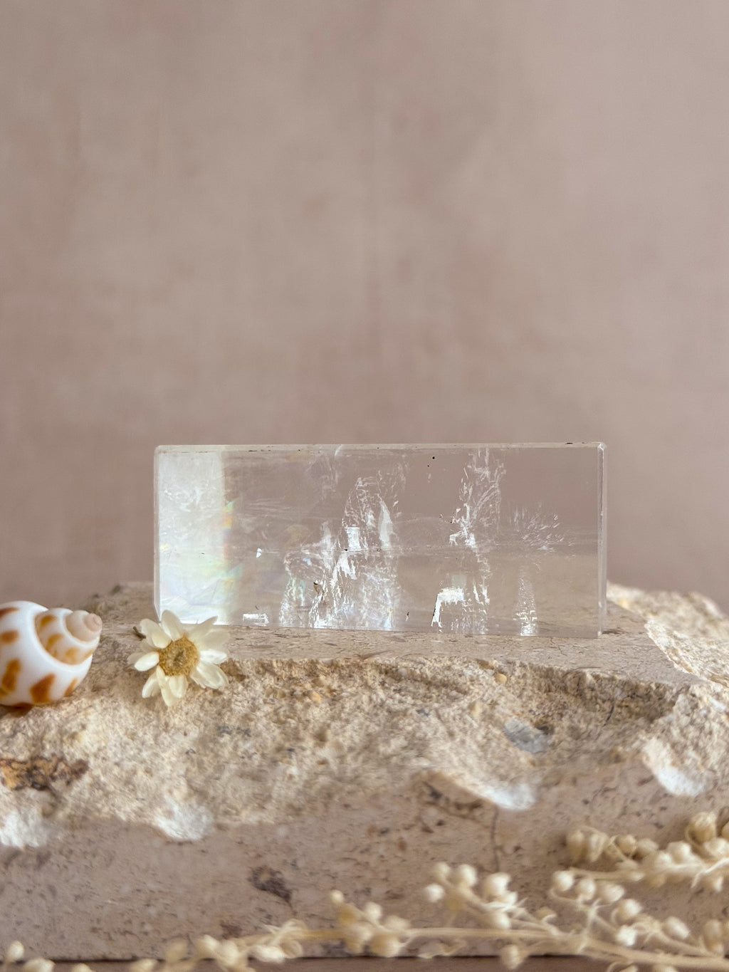 Polished Optical Calcite with Rainbows A | India