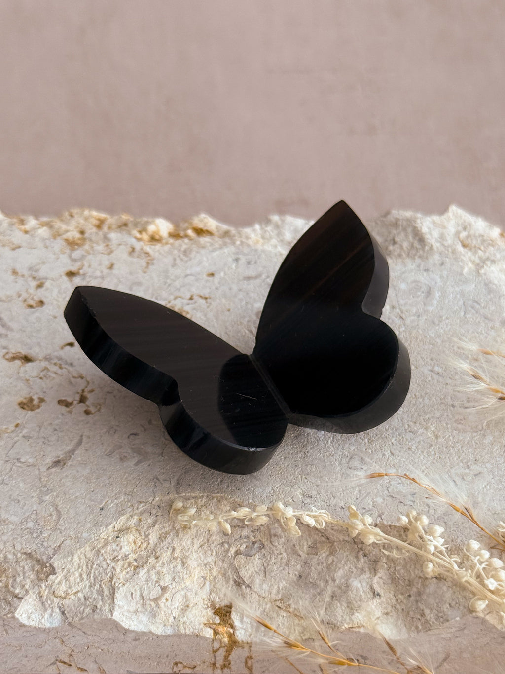 Midnight Lace Obsidian 3D Butterfly Carving D | Armenia