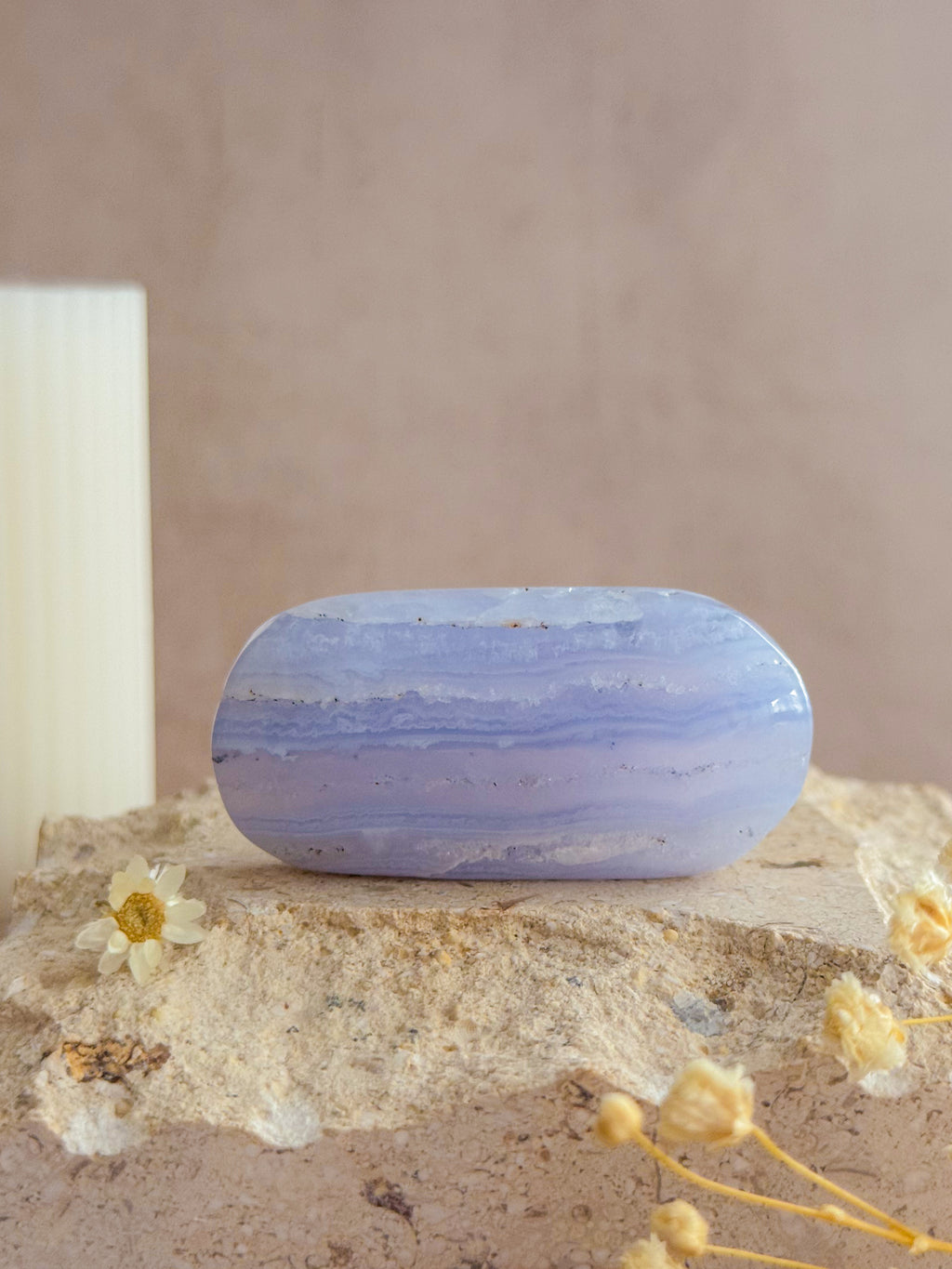Blue Lace Agate Palmstone | Namibia