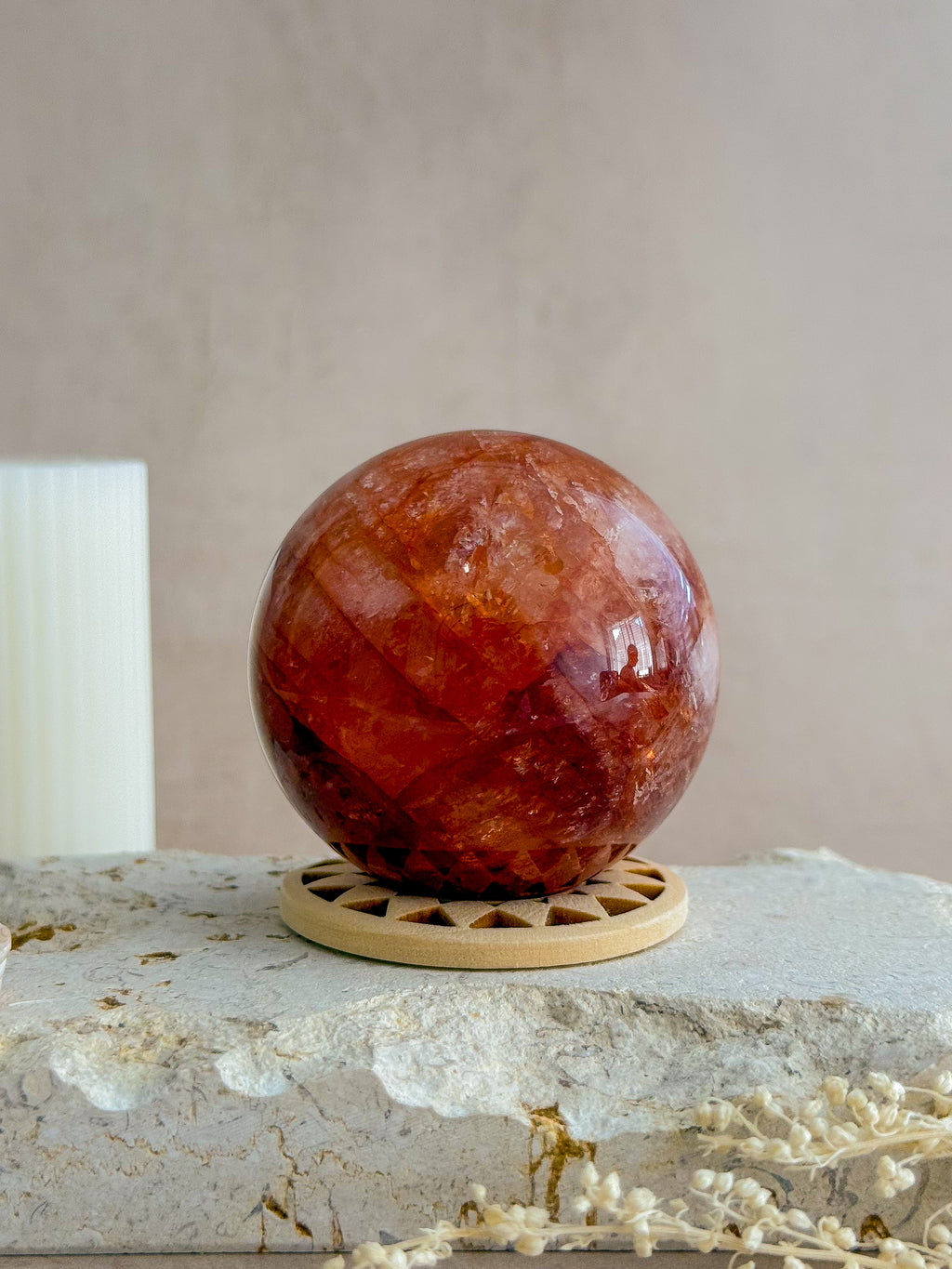 Fire Quartz Sphere | Hematoid Quartz | Brazil