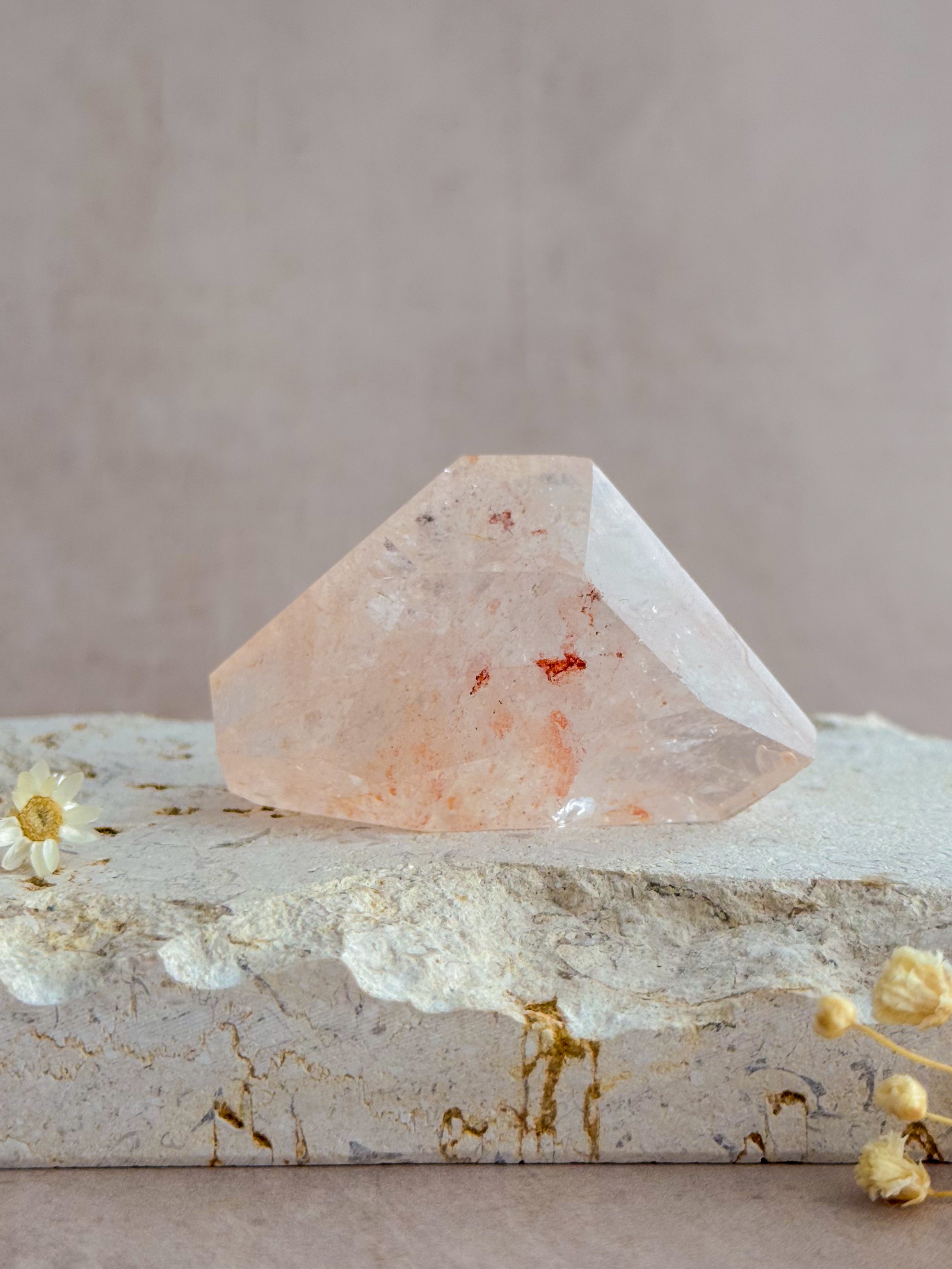 Pink Lemurian Quartz Faceted Freeform B | Brazil
