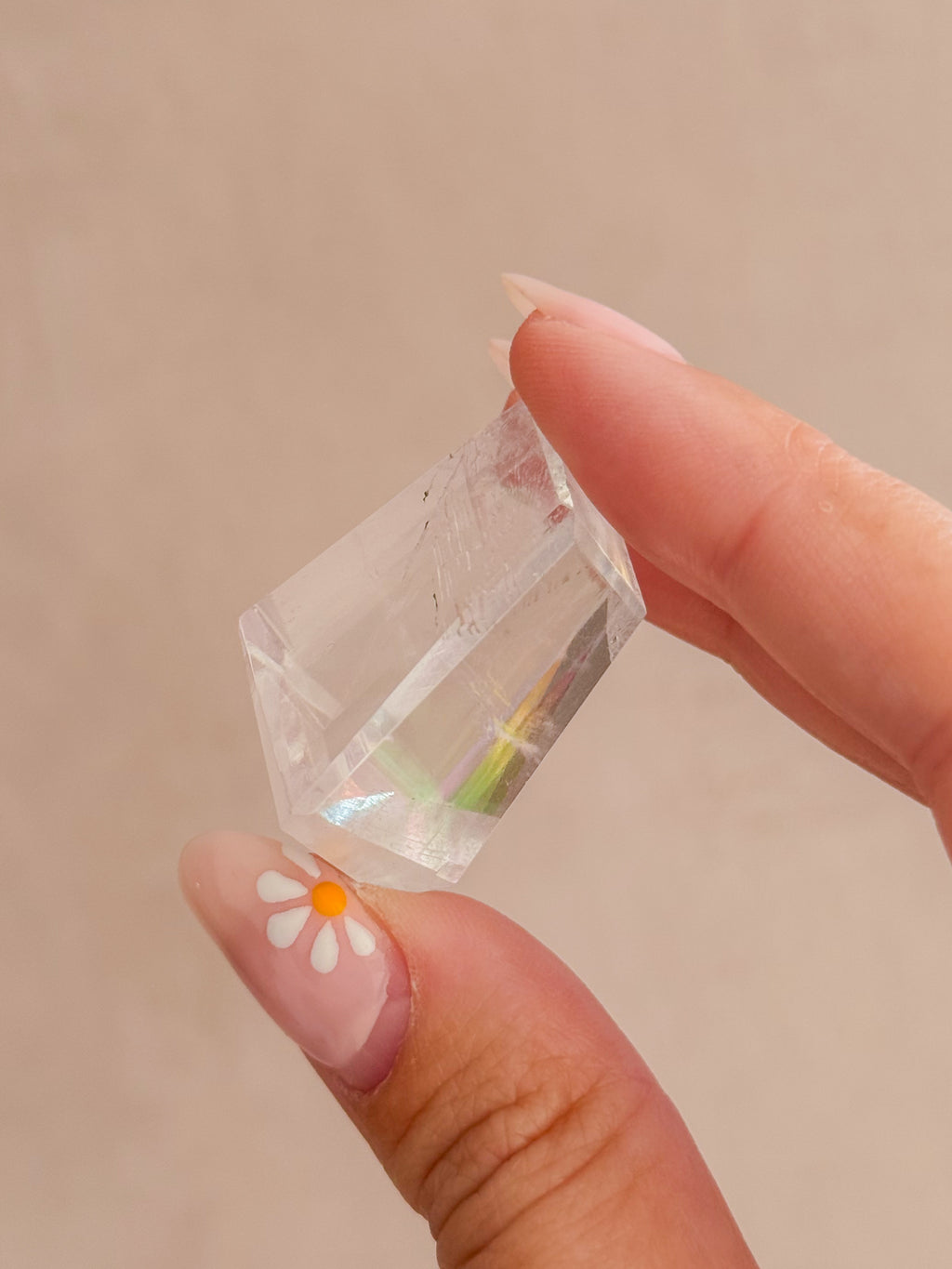 Polished Optical Calcite with Rainbows B | India