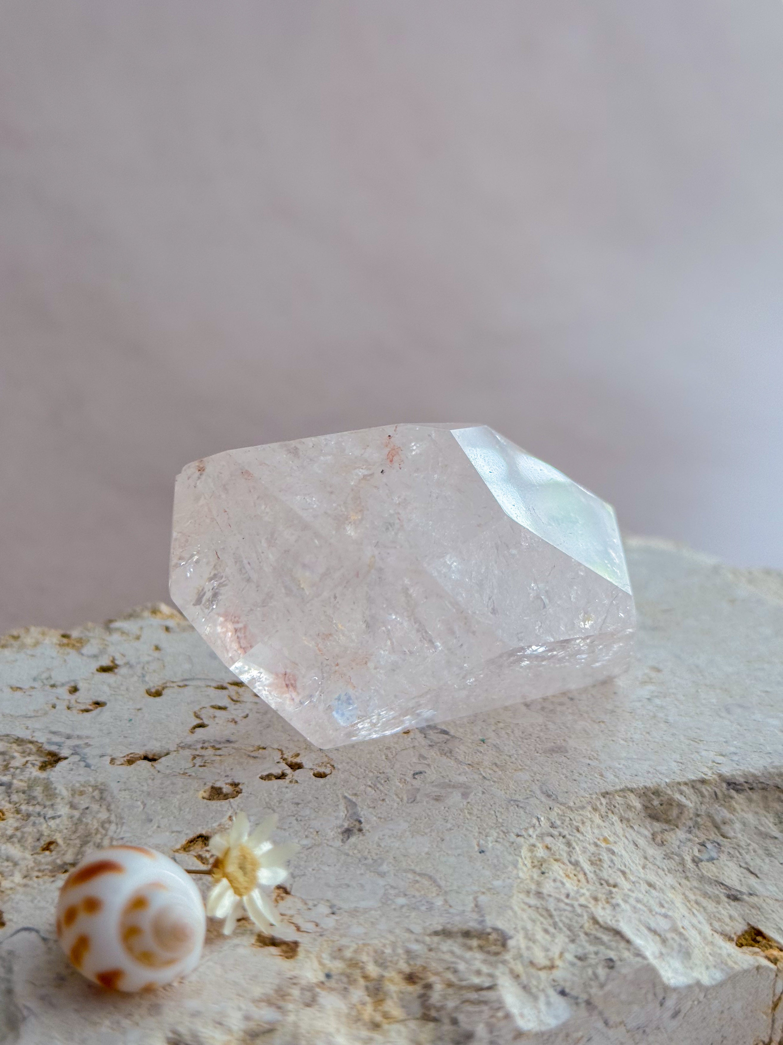Pink Lemurian Quartz Faceted Freeform A | Brazil