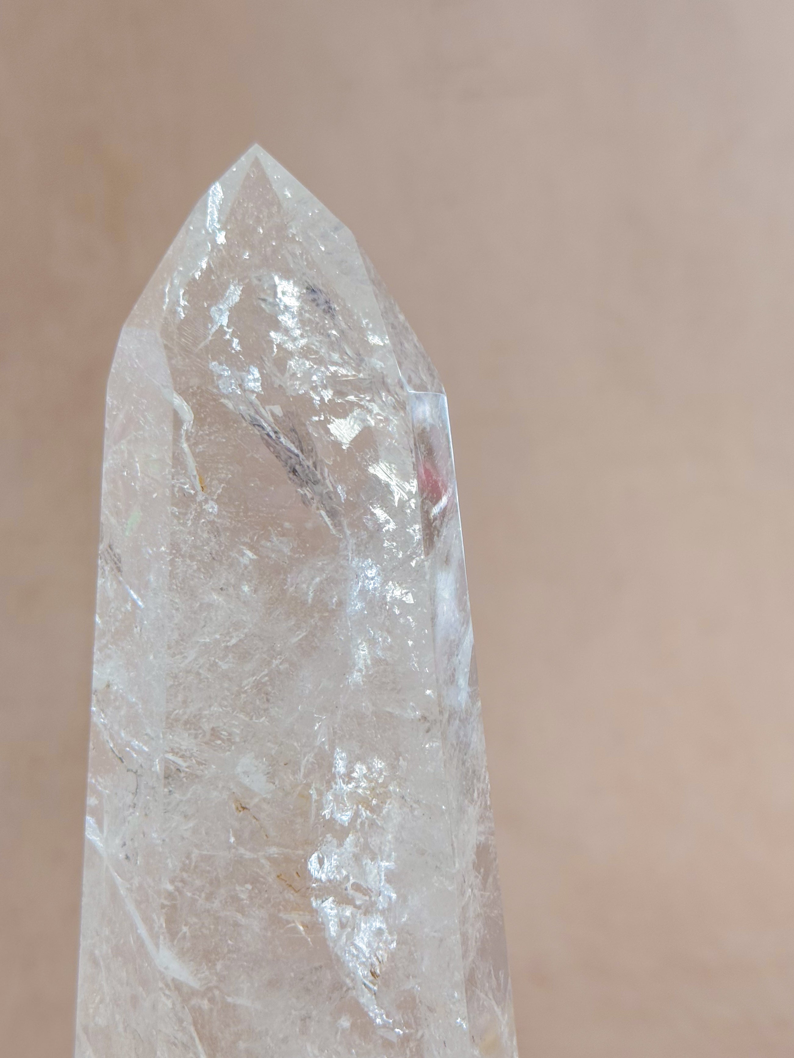 Polished Lemurian Tower with Rainbows | Brazil