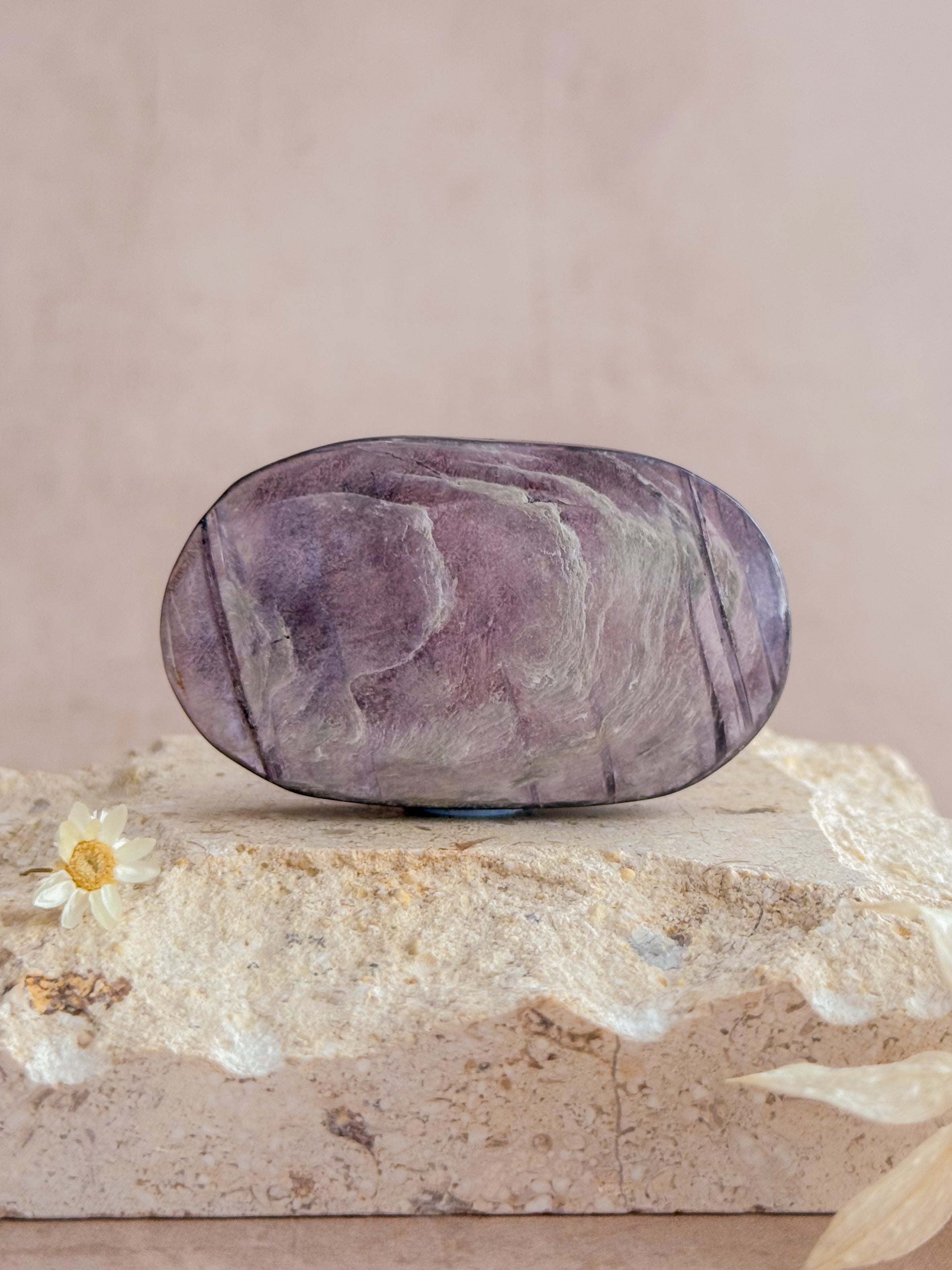 Gem Lepidolite Palmstone B | Brazil
