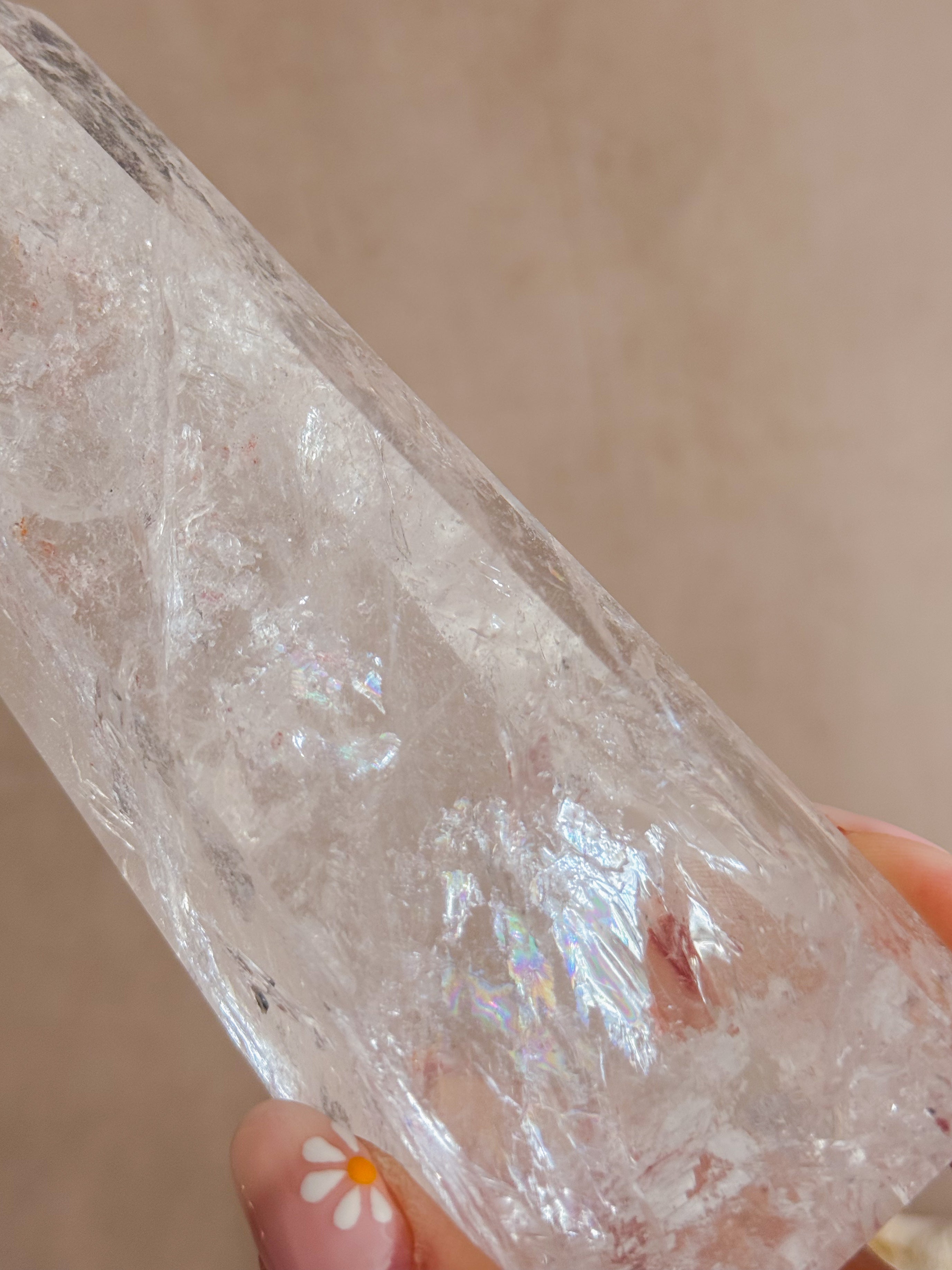 Polished Lemurian Tower with Rainbows | Brazil