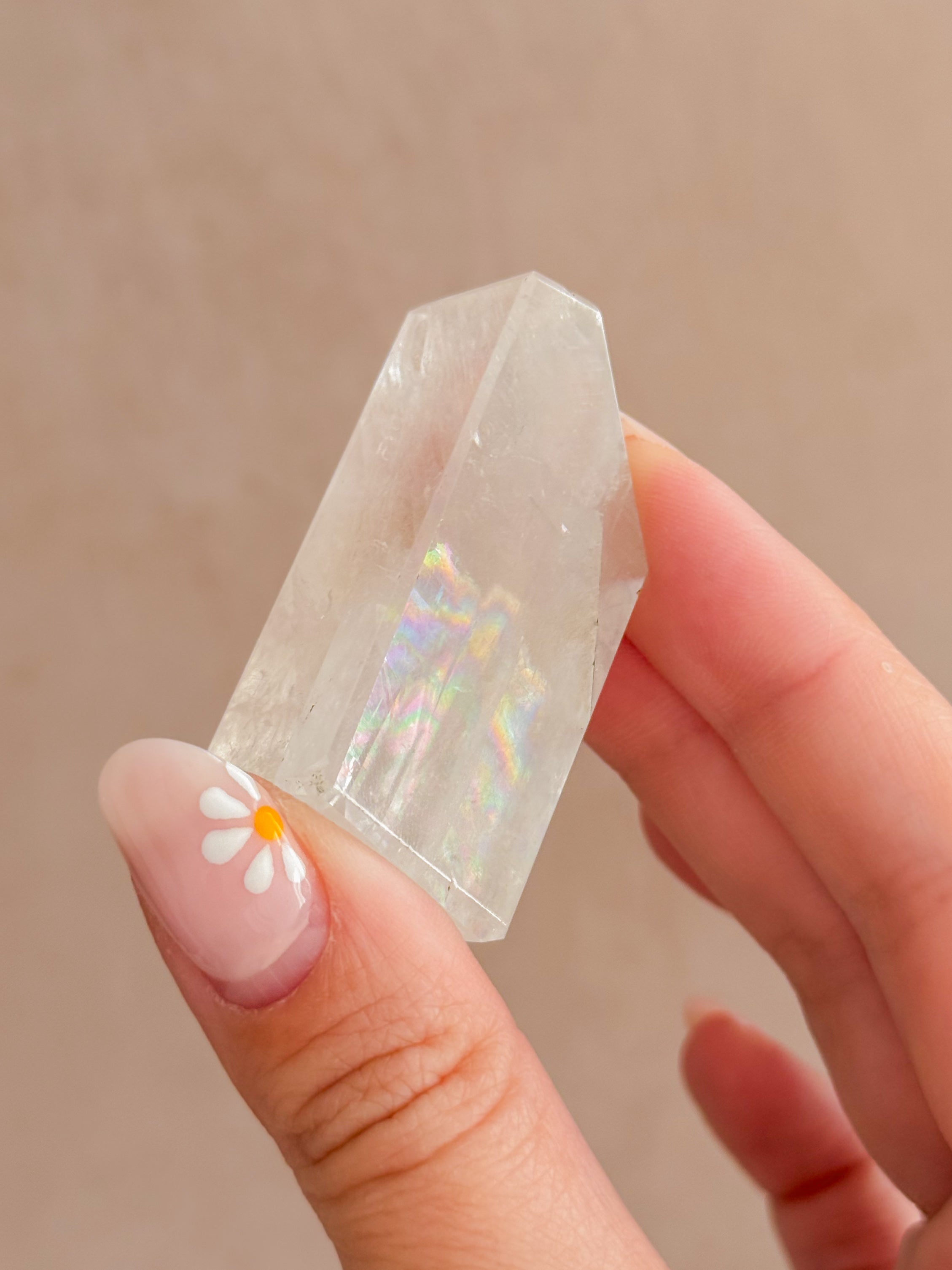 Polished Optical Calcite with Rainbows C | India