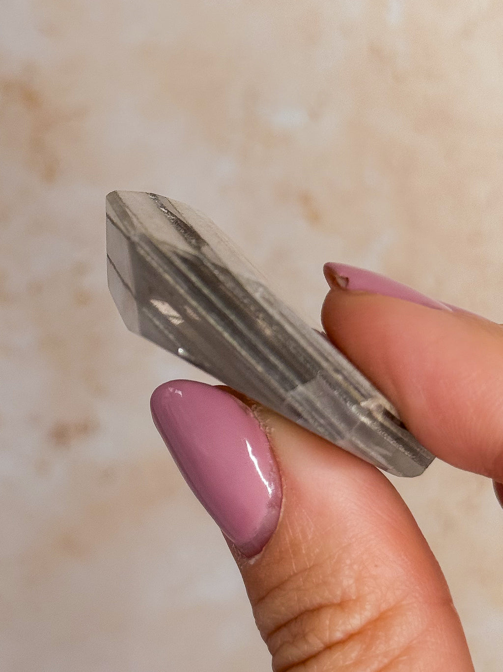 Grey Lithium Faceted Freeform | Brazil