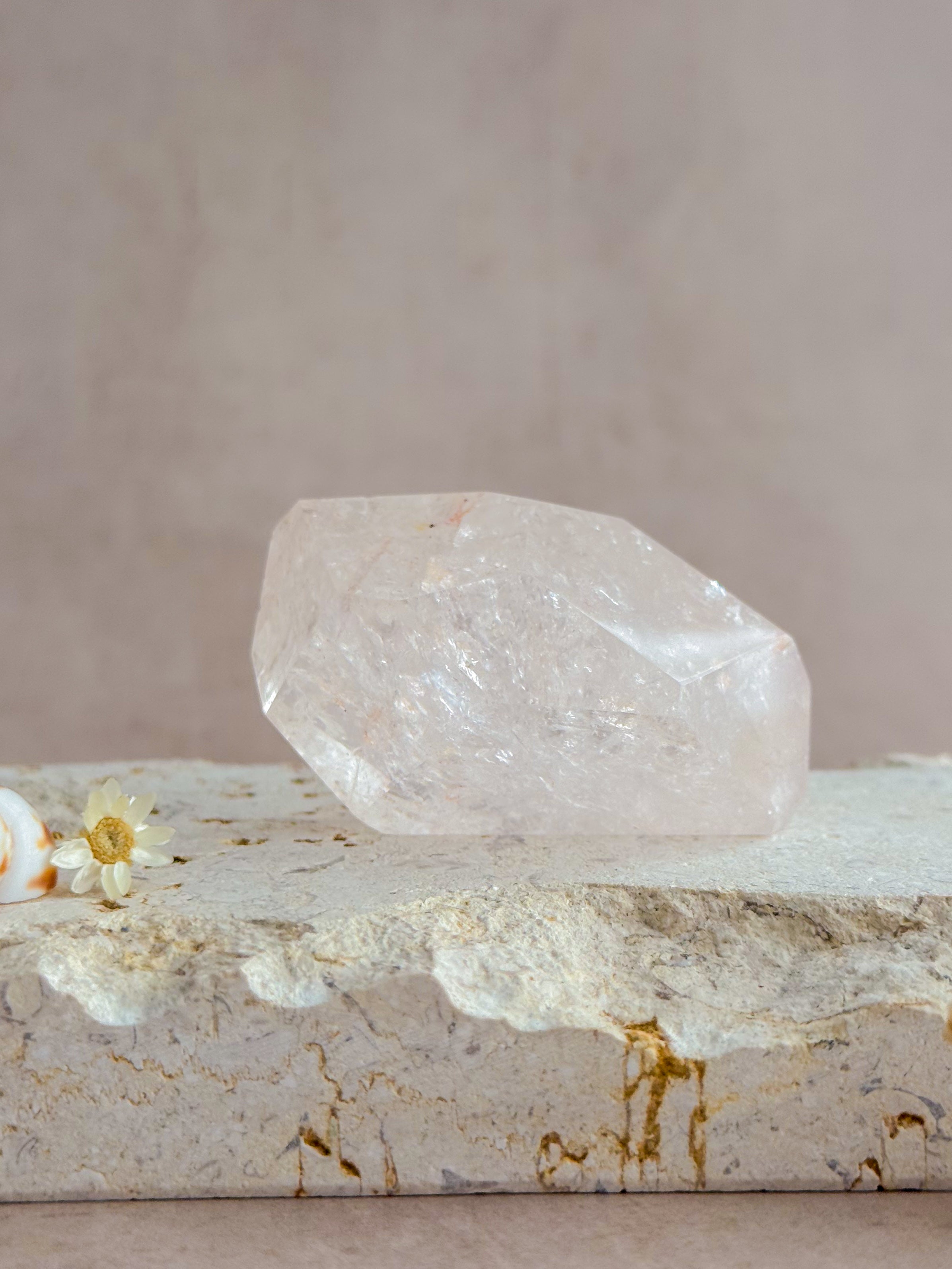 Pink Lemurian Quartz Faceted Freeform A | Brazil