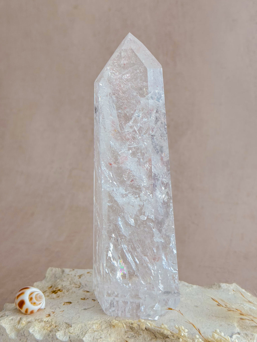 Polished Lemurian Tower with Rainbows | Brazil