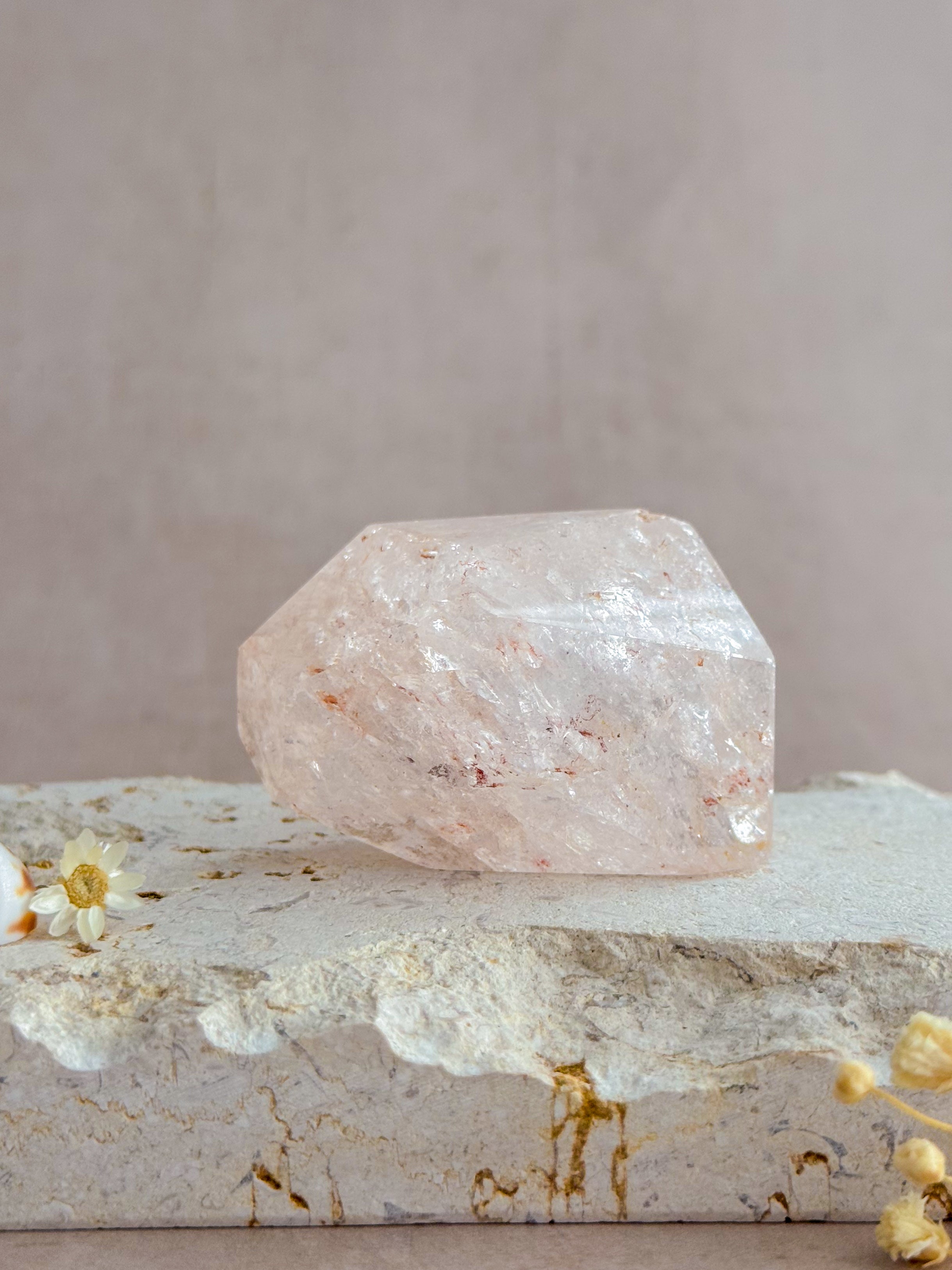 Pink Lemurian Quartz Faceted Freeform | Brazil