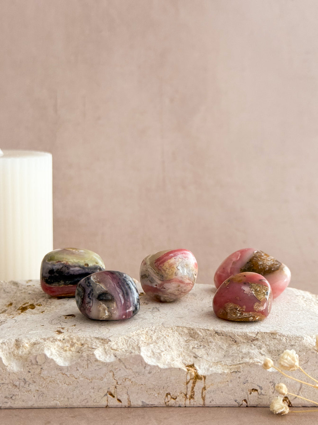 Andean Rose Opal Tumblestones | Peru