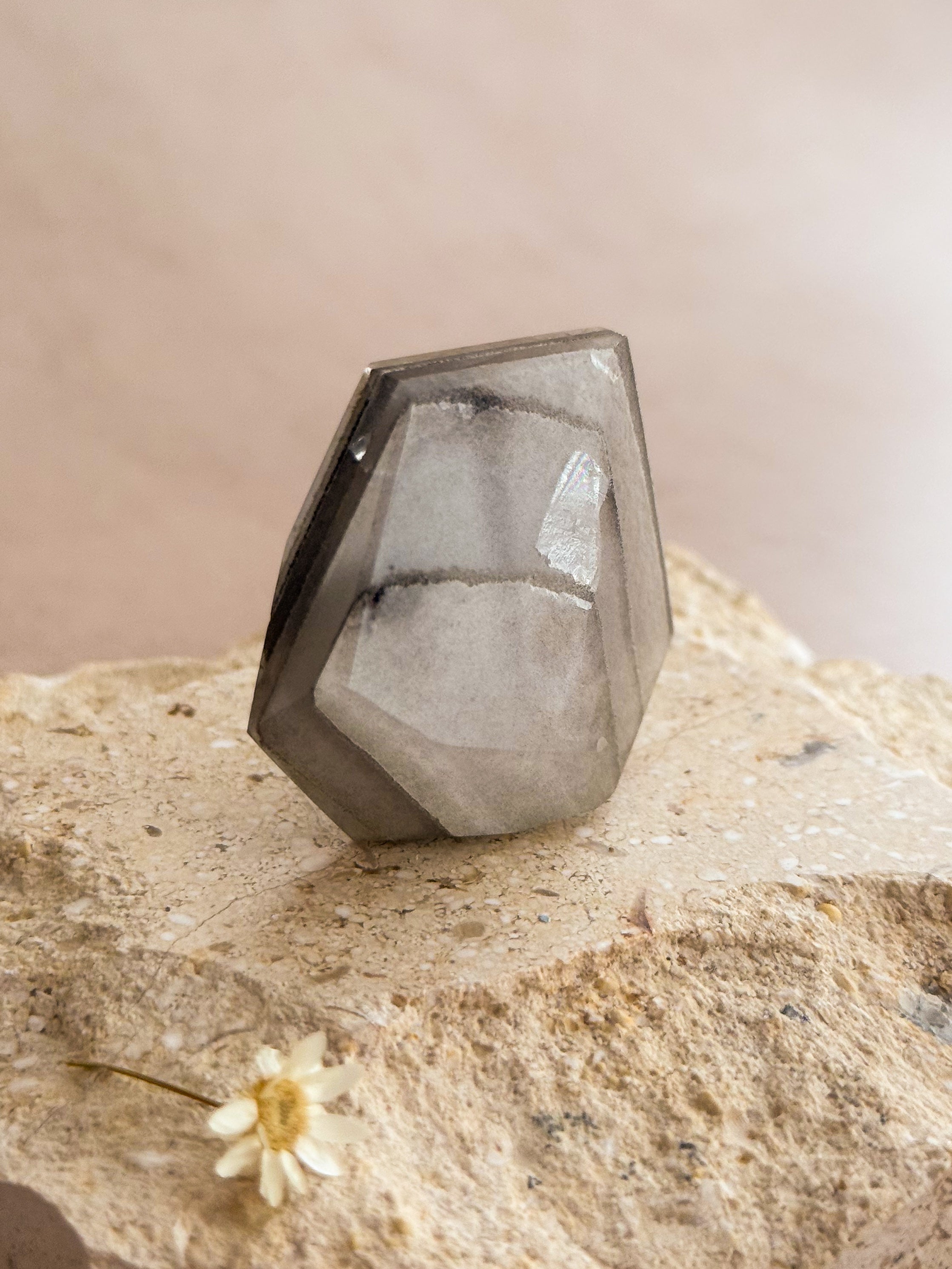 Grey Lithium Faceted Freeform | Brazil