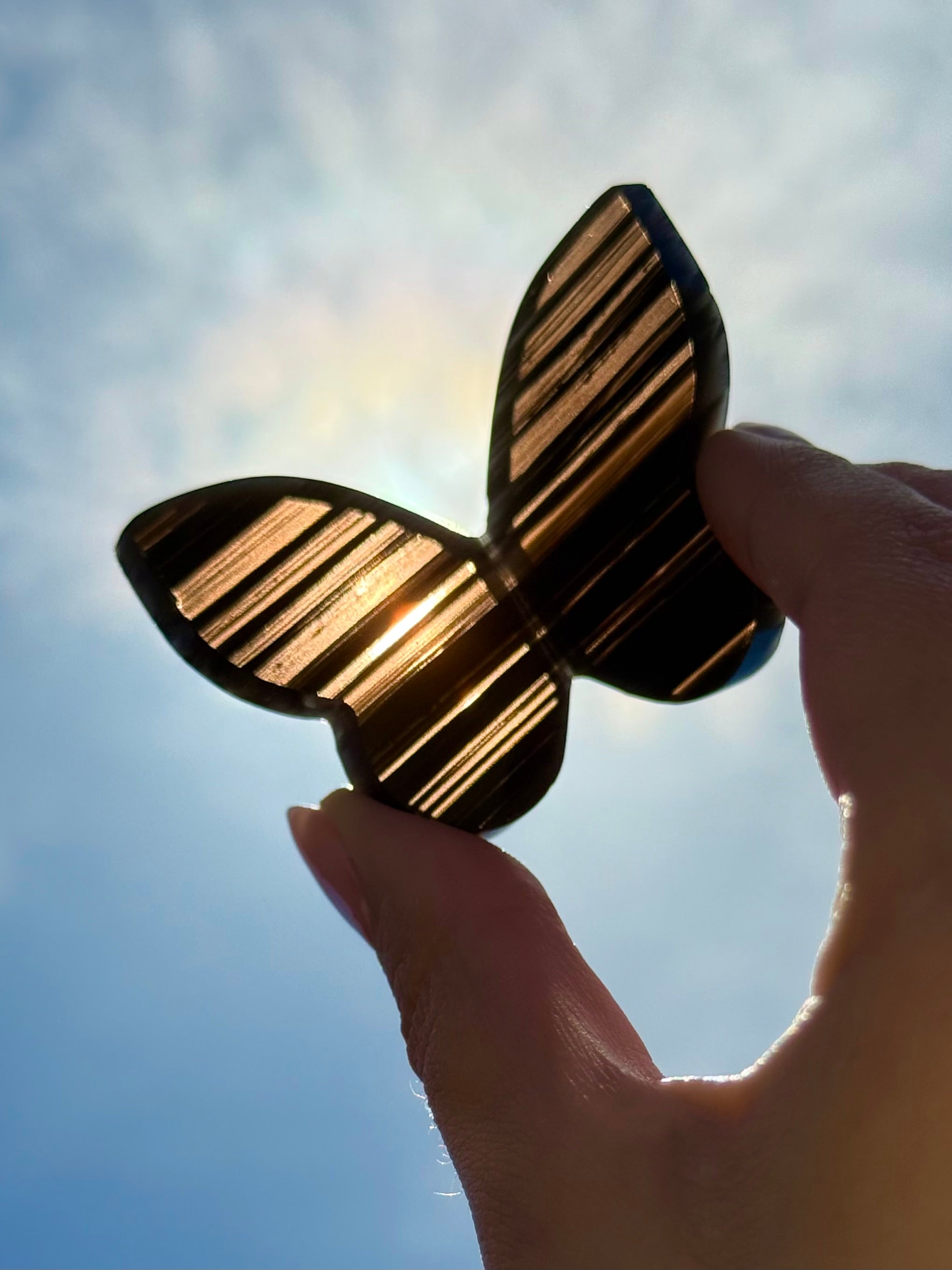 Midnight Lace Obsidian 3D Butterfly Carving D | Armenia