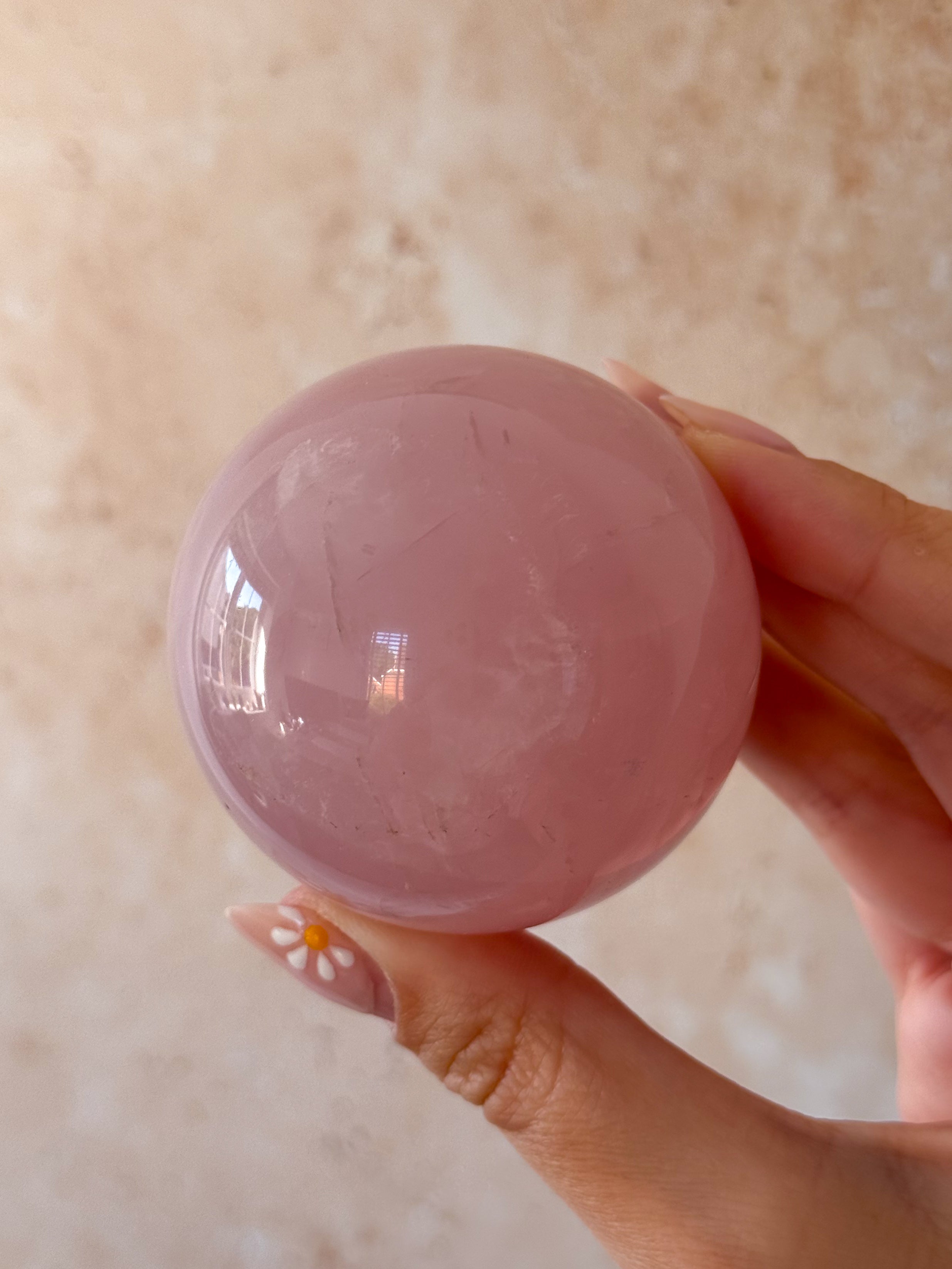 Lavendar Star Rose Quartz Sphere | Madagascar