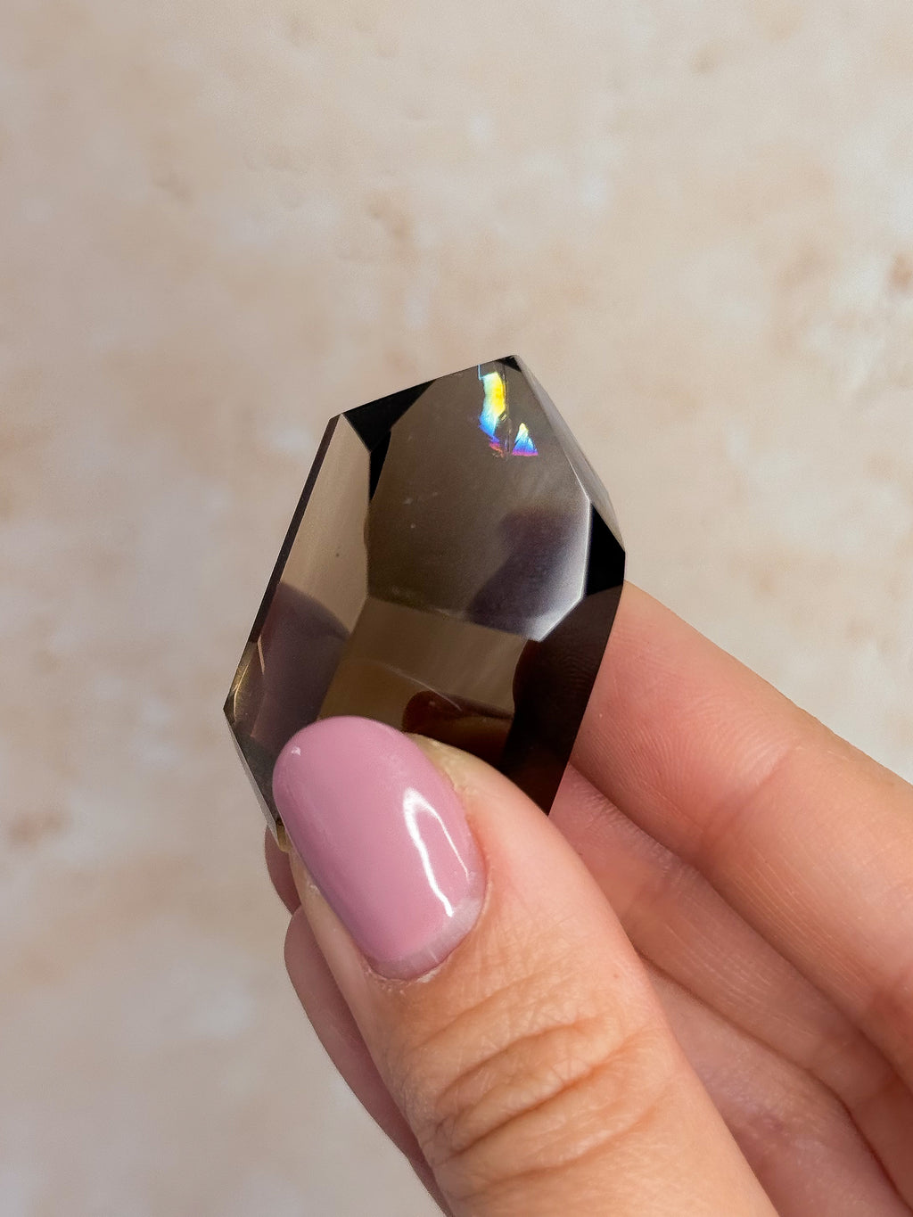 Smoky Lemurian Quartz Point With Rainbows E | Brazil