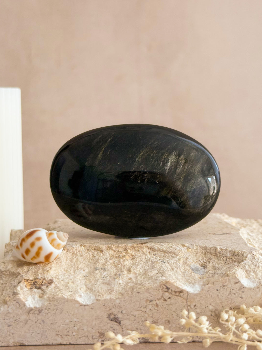 Golden Sheen Obsidian Palmstone B | Mexico