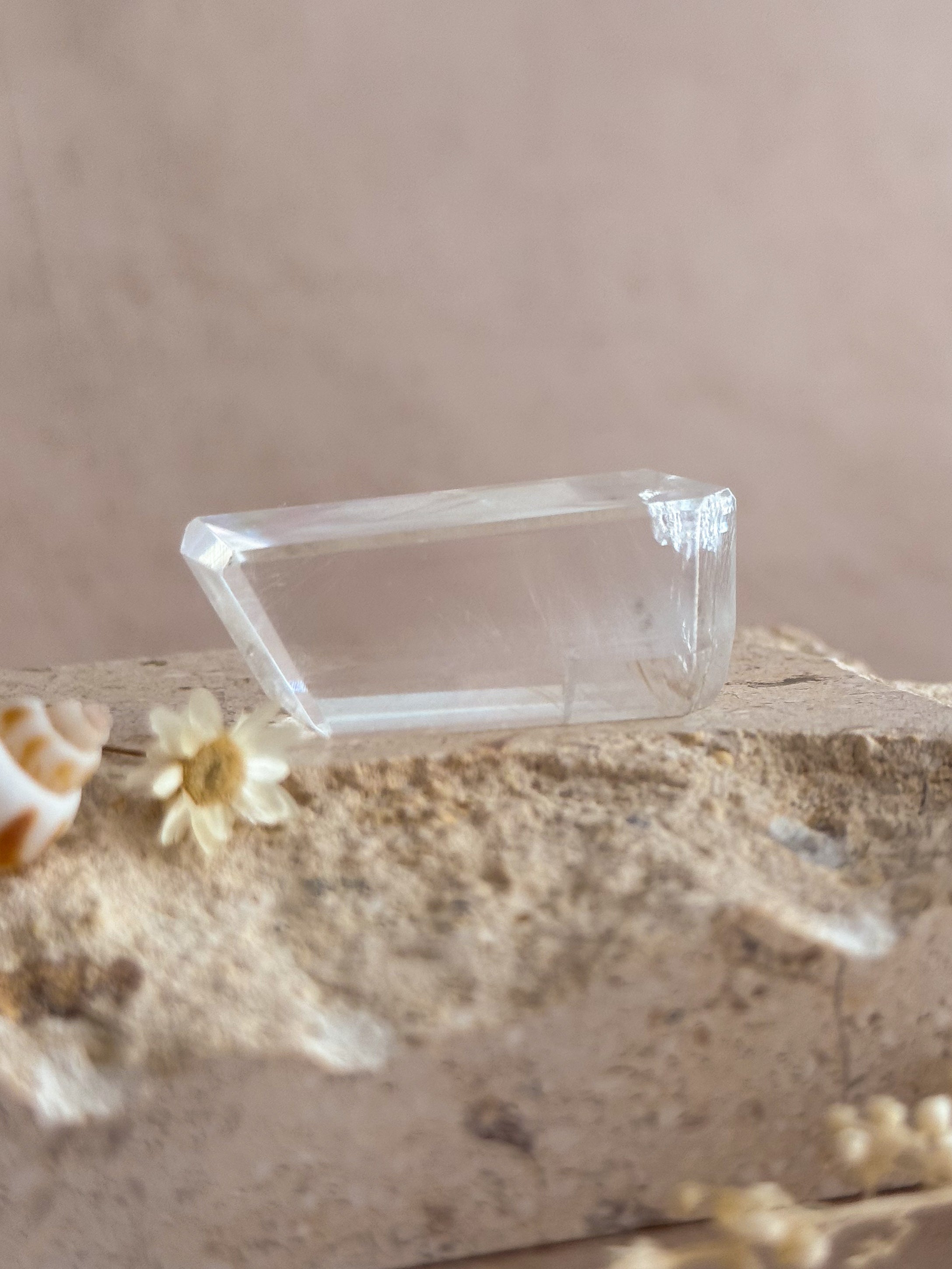 Polished Optical Calcite with Rainbows | India