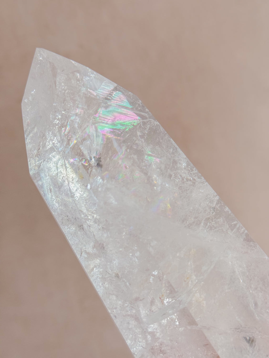 Polished Lemurian Tower with Rainbows | Brazil