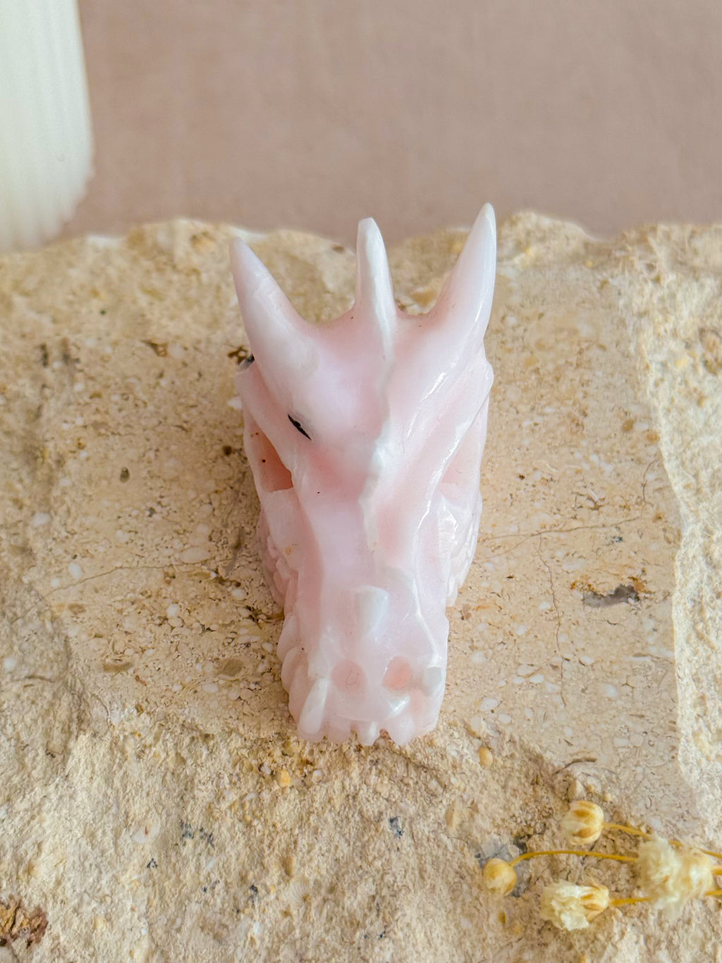 Mangano Calcite Dragon Head Carving | Peru