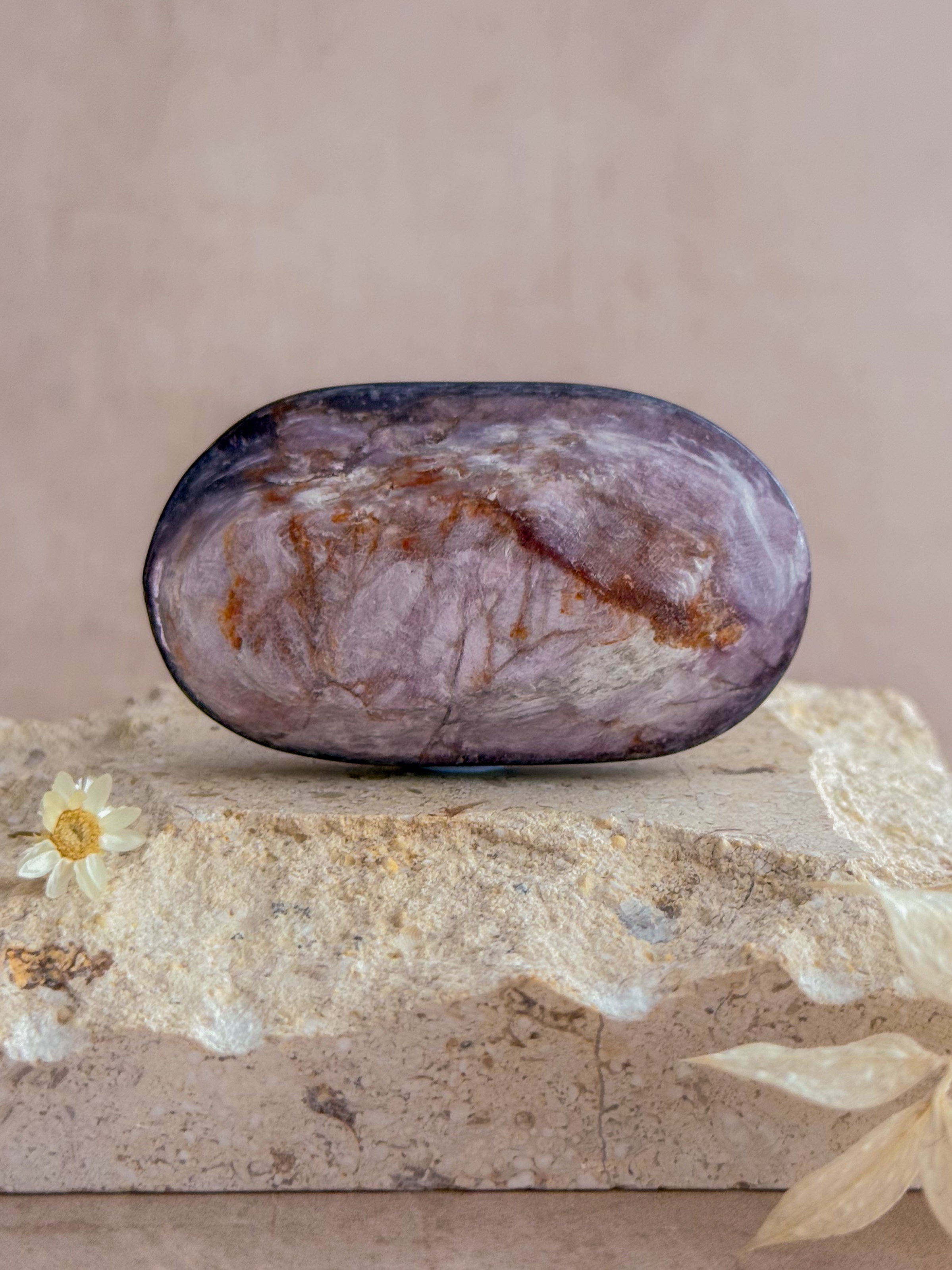 Gem Lepidolite Palmstone A | Brazil