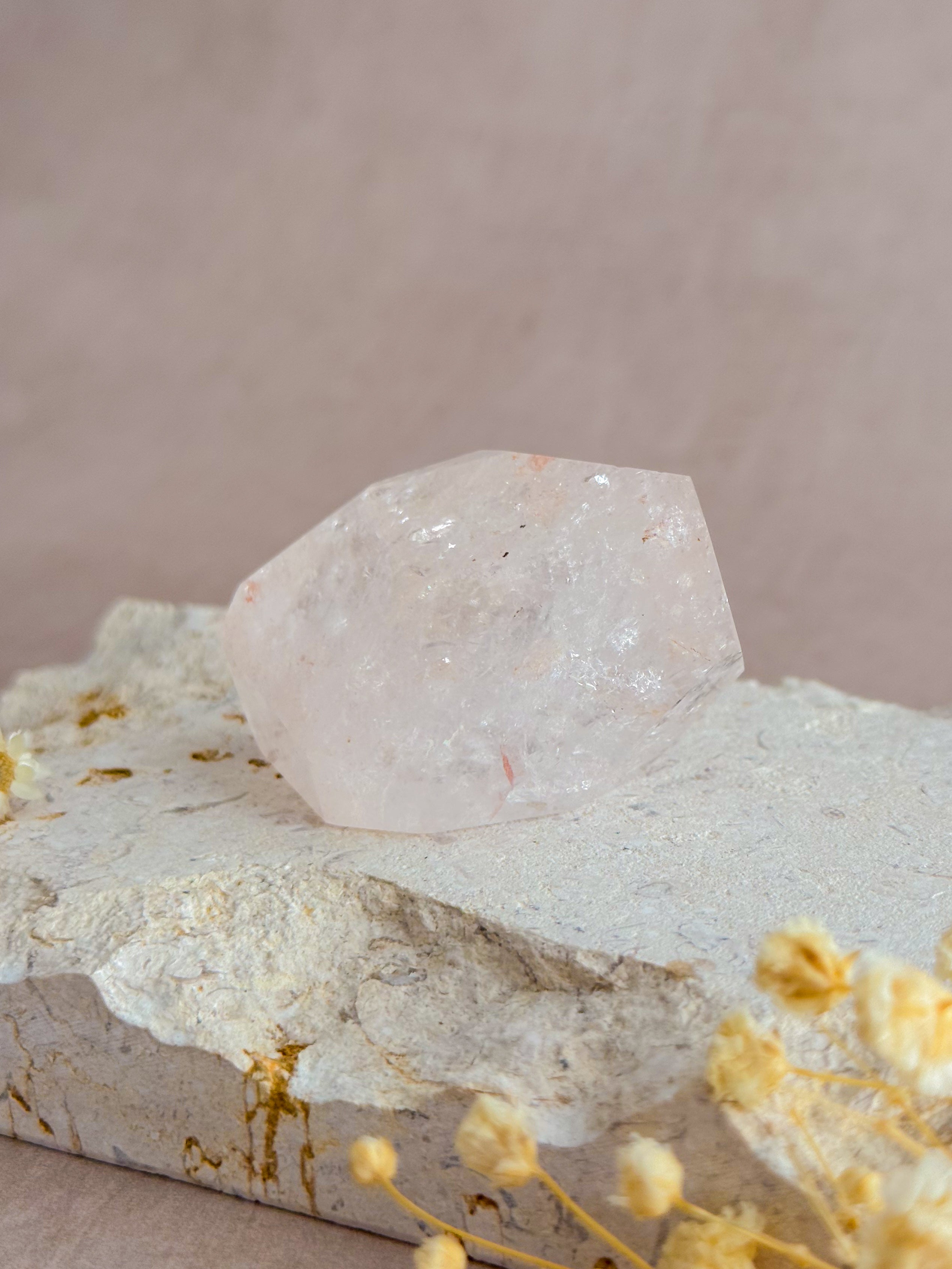 Pink Lemurian Quartz Faceted Freeform A | Brazil