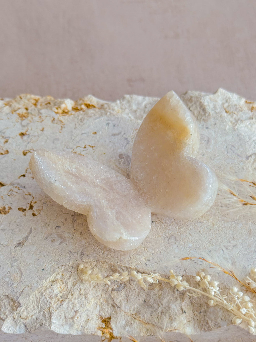 Tanzanian Moonstone 3D Butterfly Carving with Flash B | Tanzania