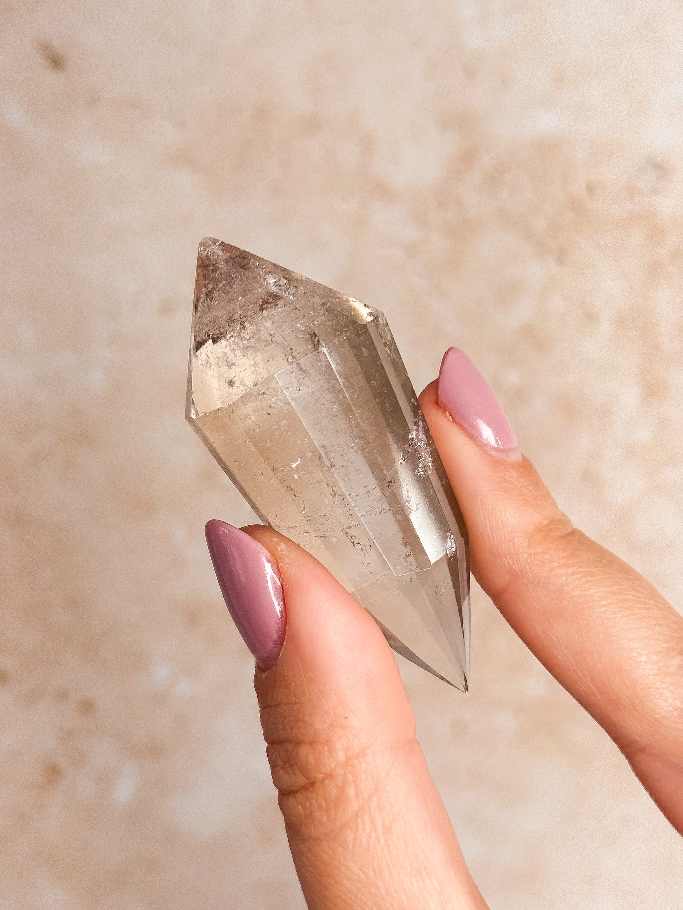 Smoky Lemurian Quartz Vogel With Rainbows E | Brazil