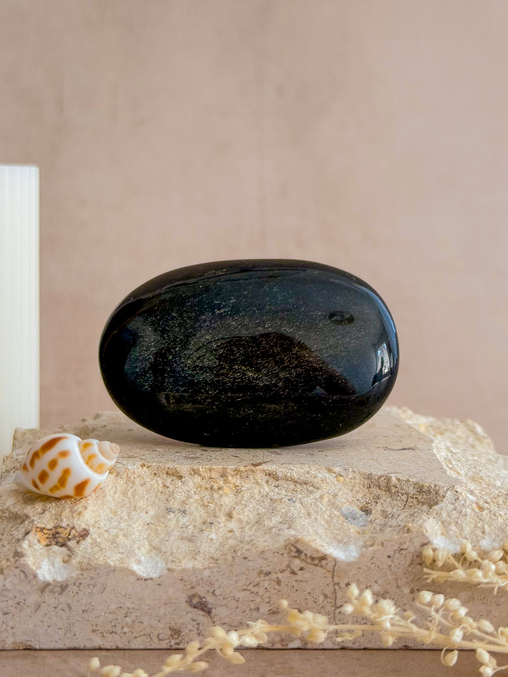 Golden Sheen Obsidian Palmstone A | Mexico
