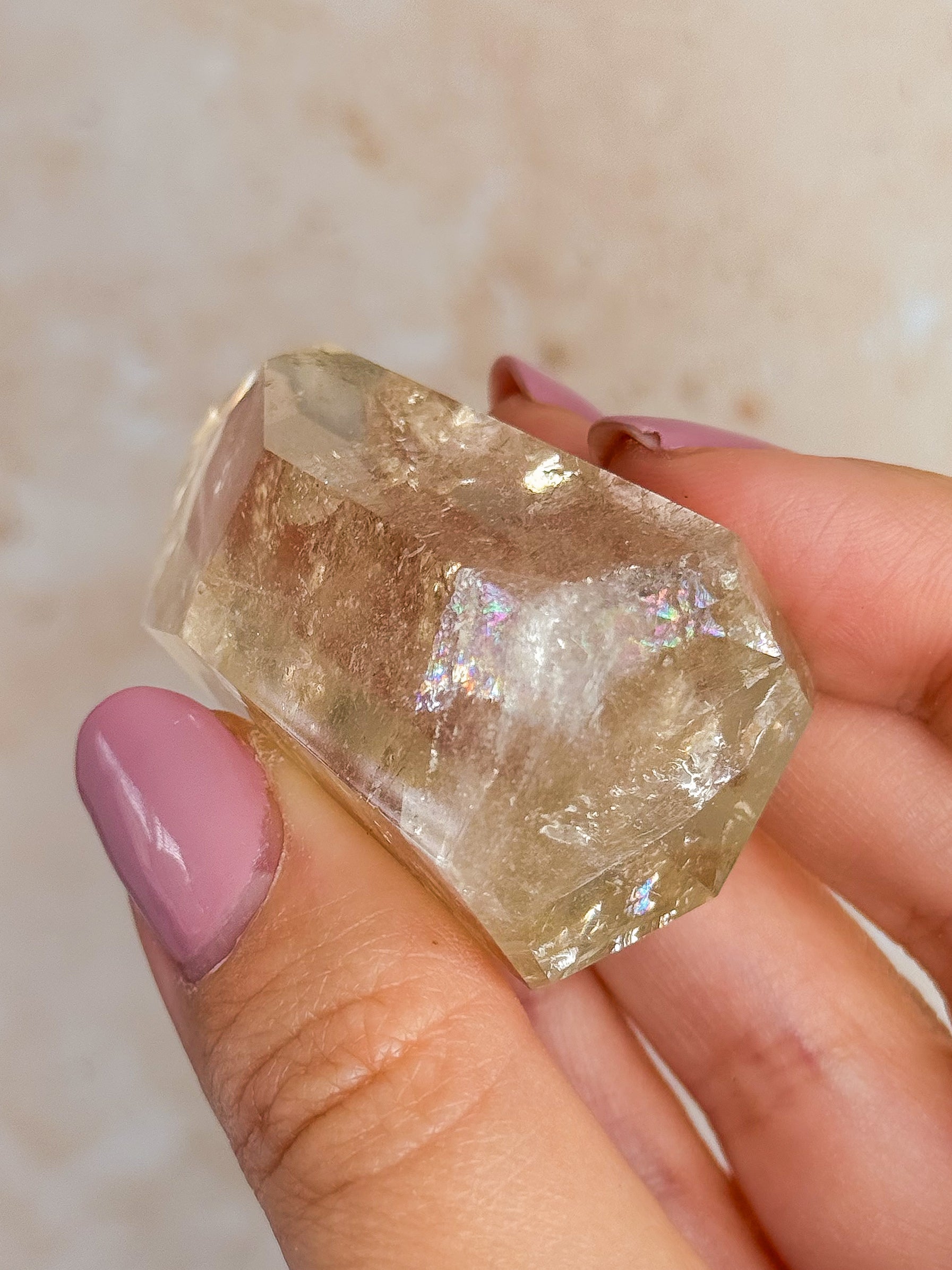 Citrine Point With Rainbows B | Madagascar