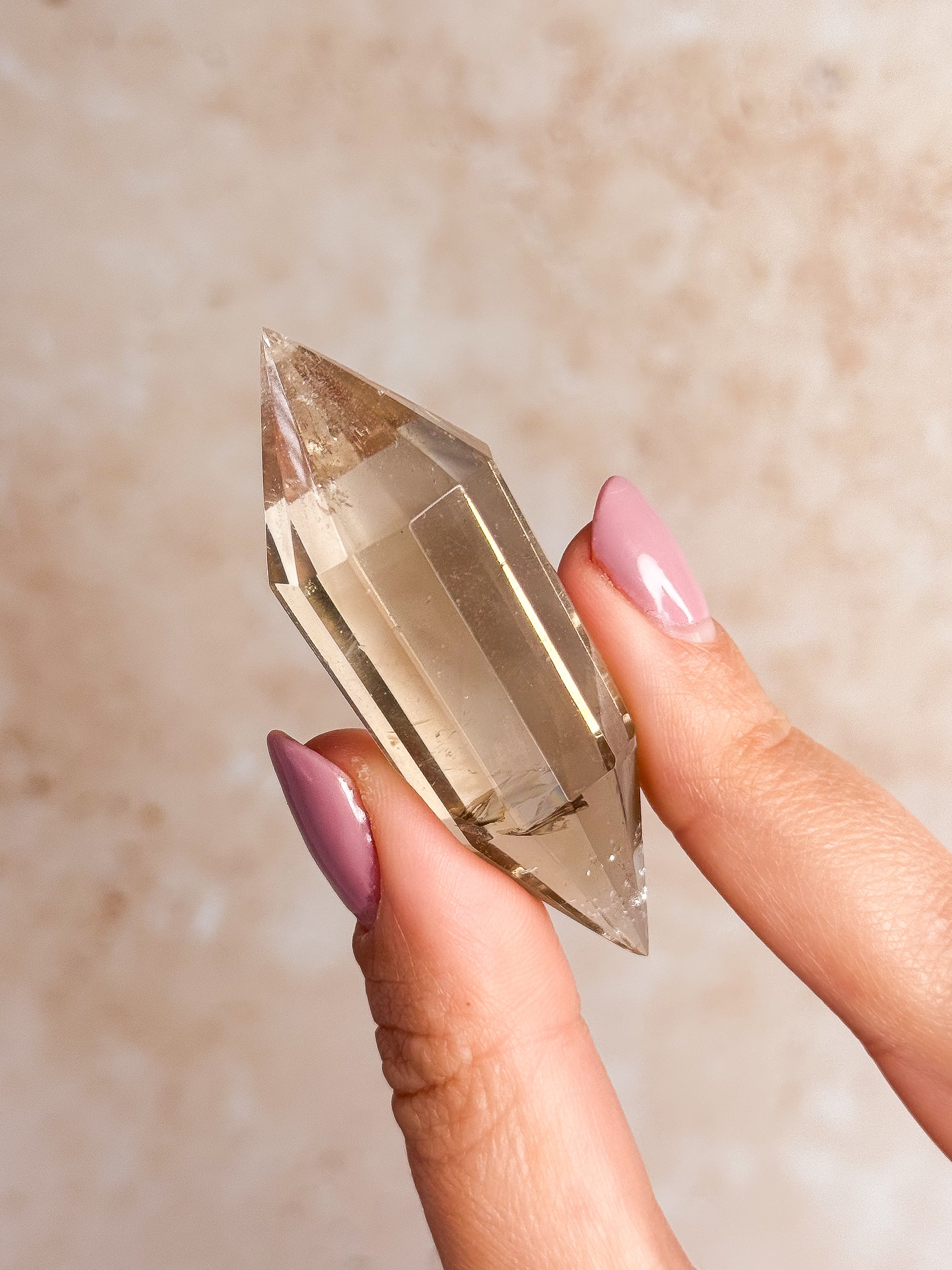 Smoky Lemurian Quartz Vogel With Rainbows D | Brazil