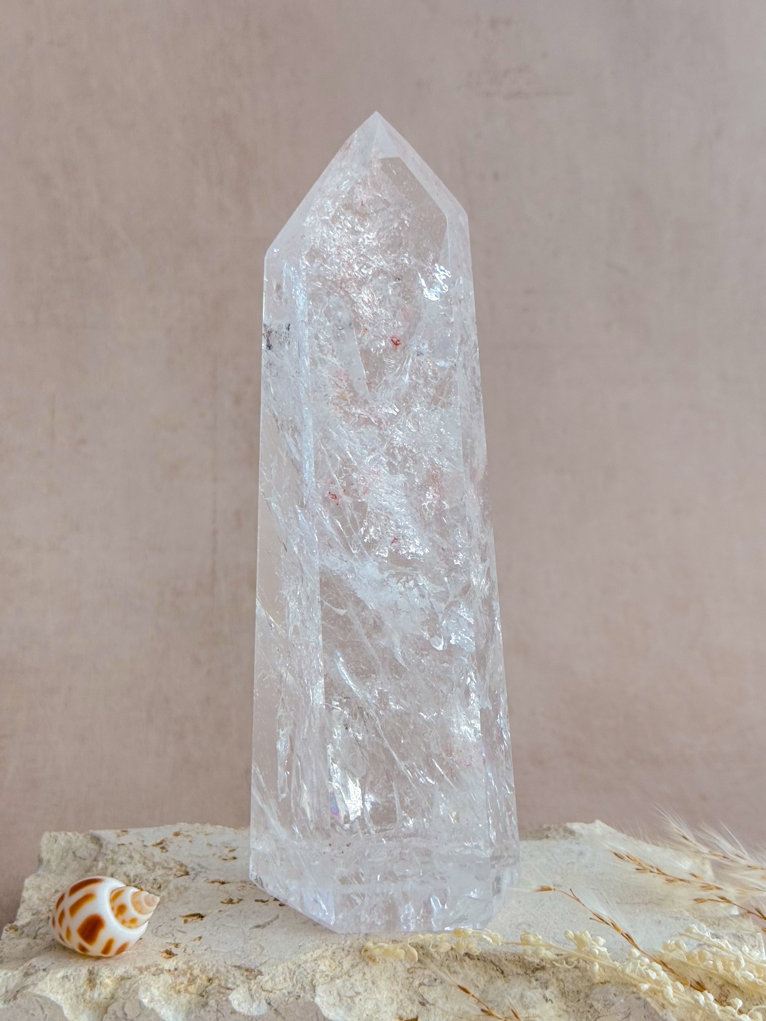 Polished Lemurian Tower with Rainbows | Brazil