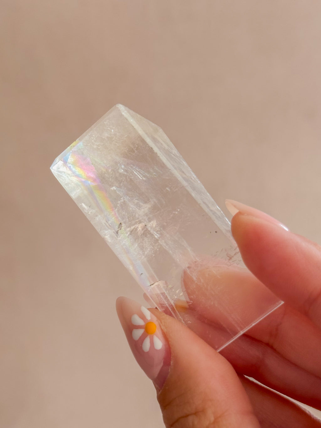 Polished Optical Calcite with Rainbows A | India