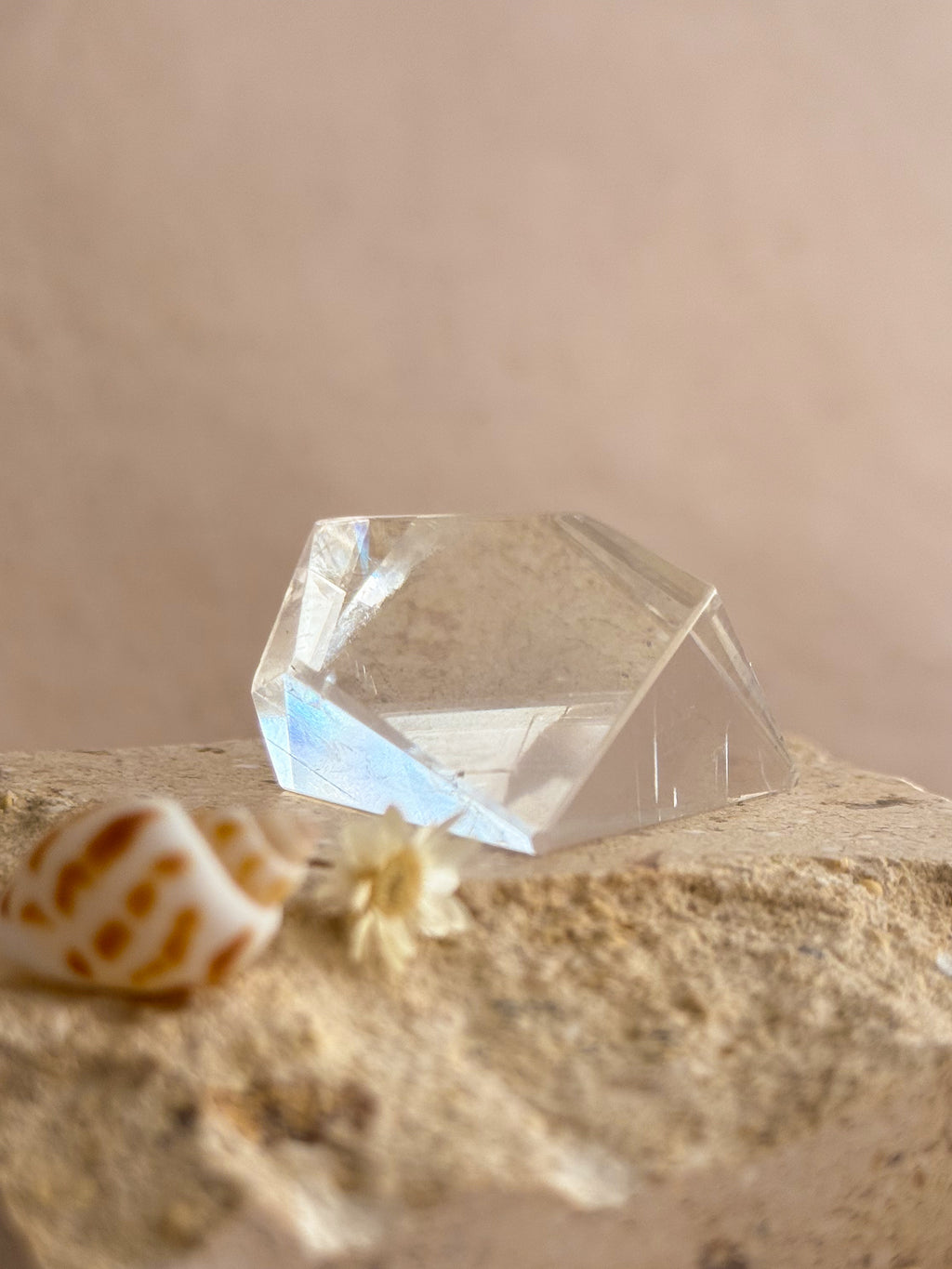 Polished Optical Calcite with Rainbows A | India