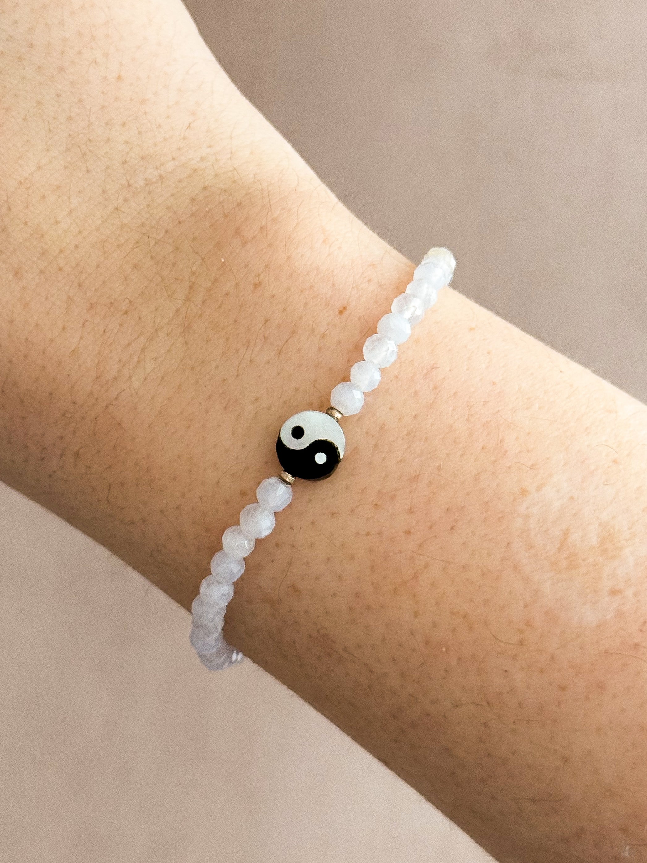 Blue Lace Agate Yin Yang Bracelet
