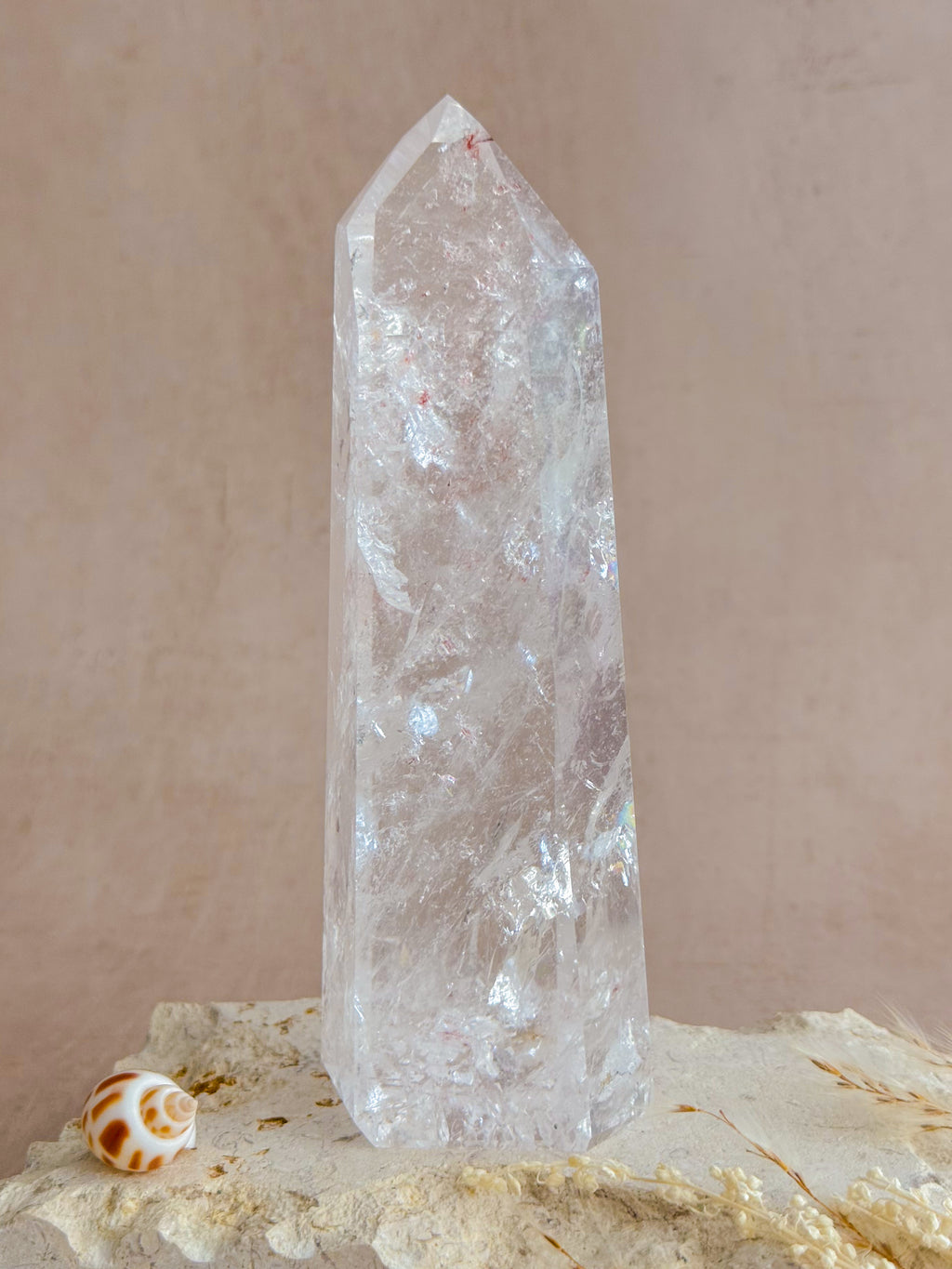 Polished Lemurian Tower with Rainbows | Brazil
