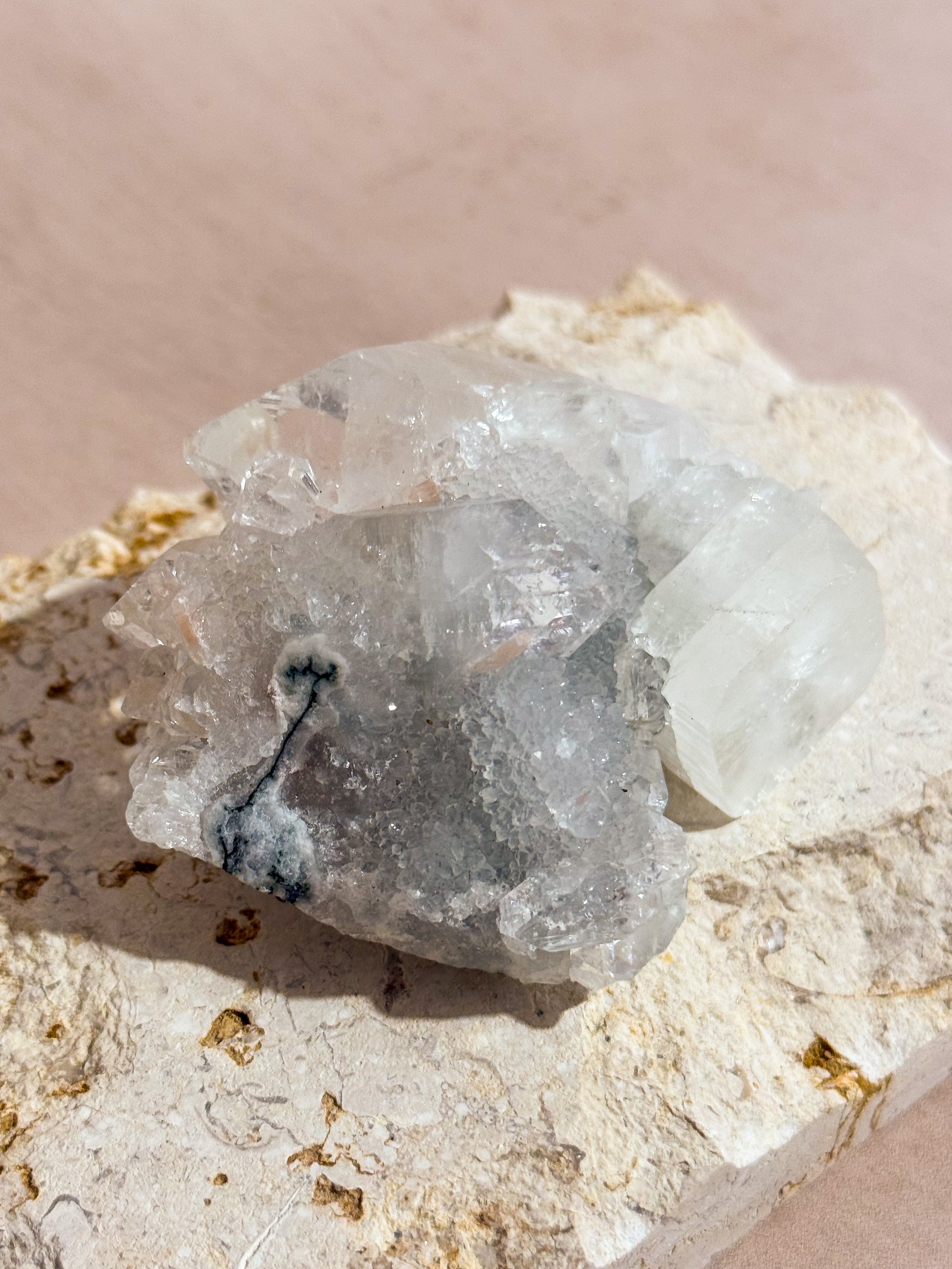 Diamond Apophyllite Cluster | India