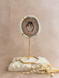 Agate Slice on Gold Stand | Brazil