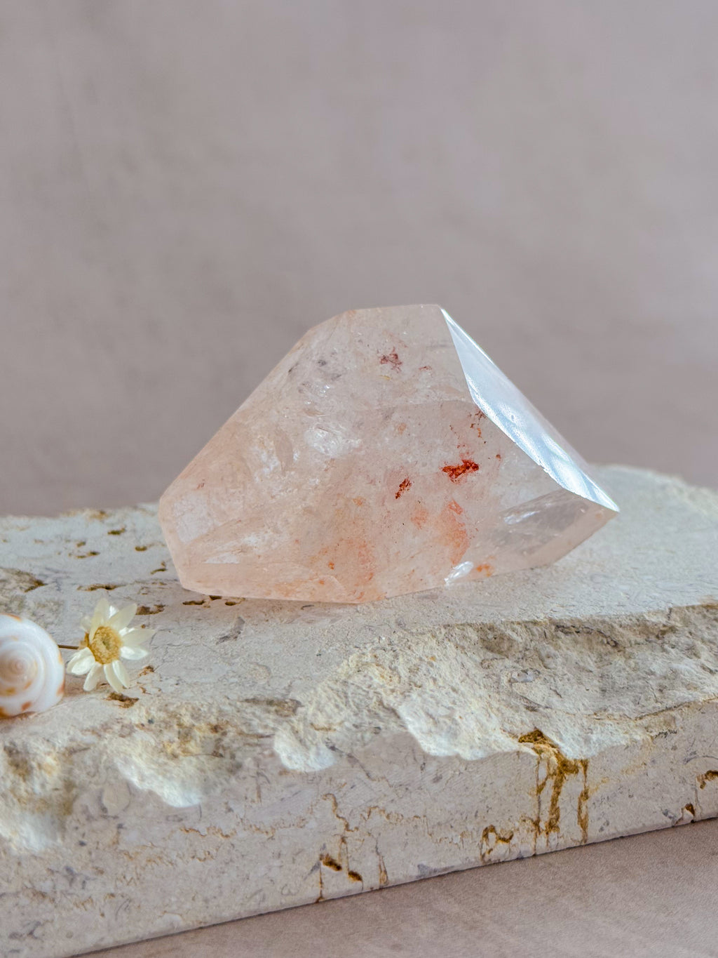 Pink Lemurian Quartz Faceted Freeform B | Brazil