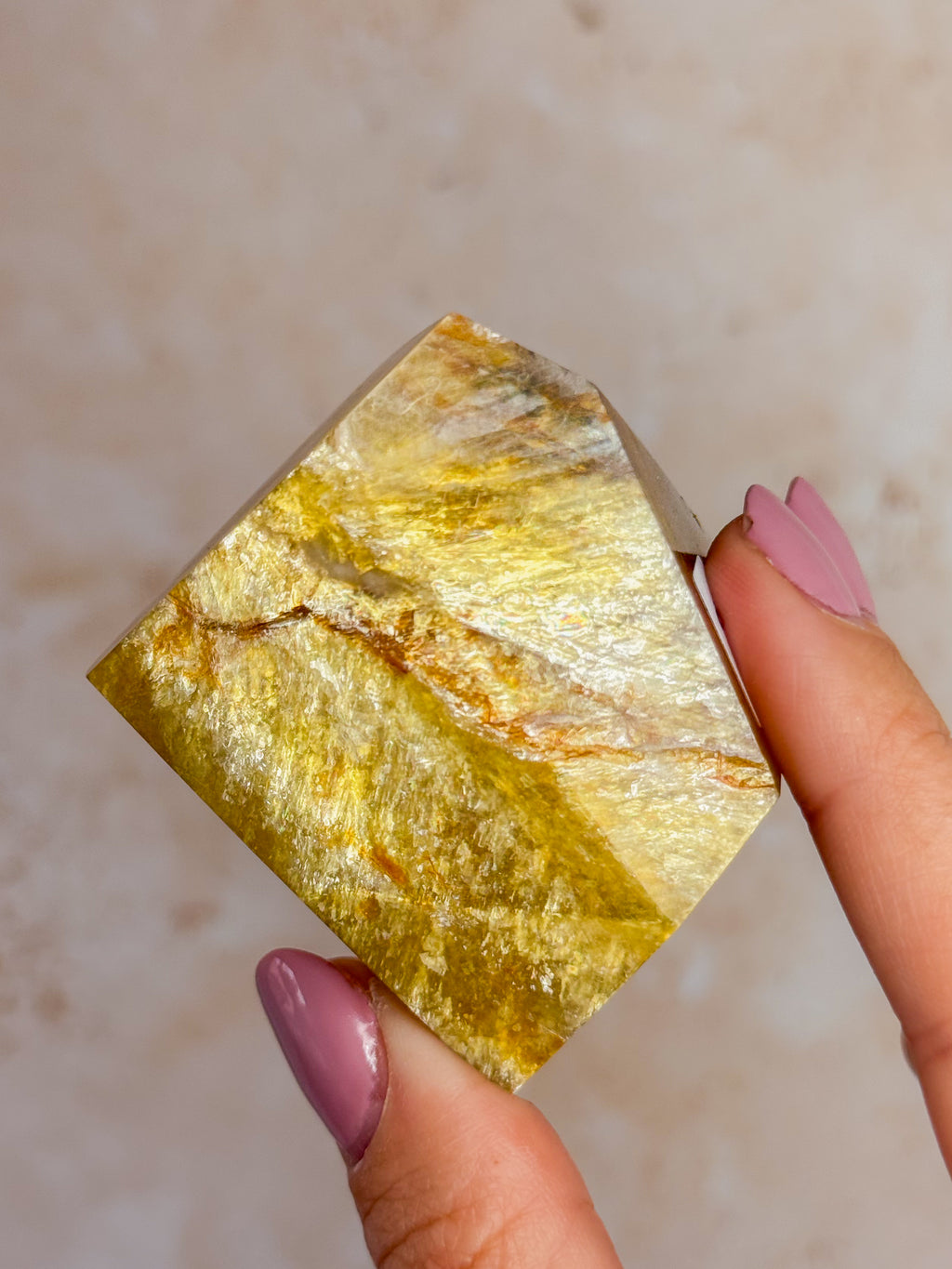 Golden Mica Faceted Freeform A | Brazil