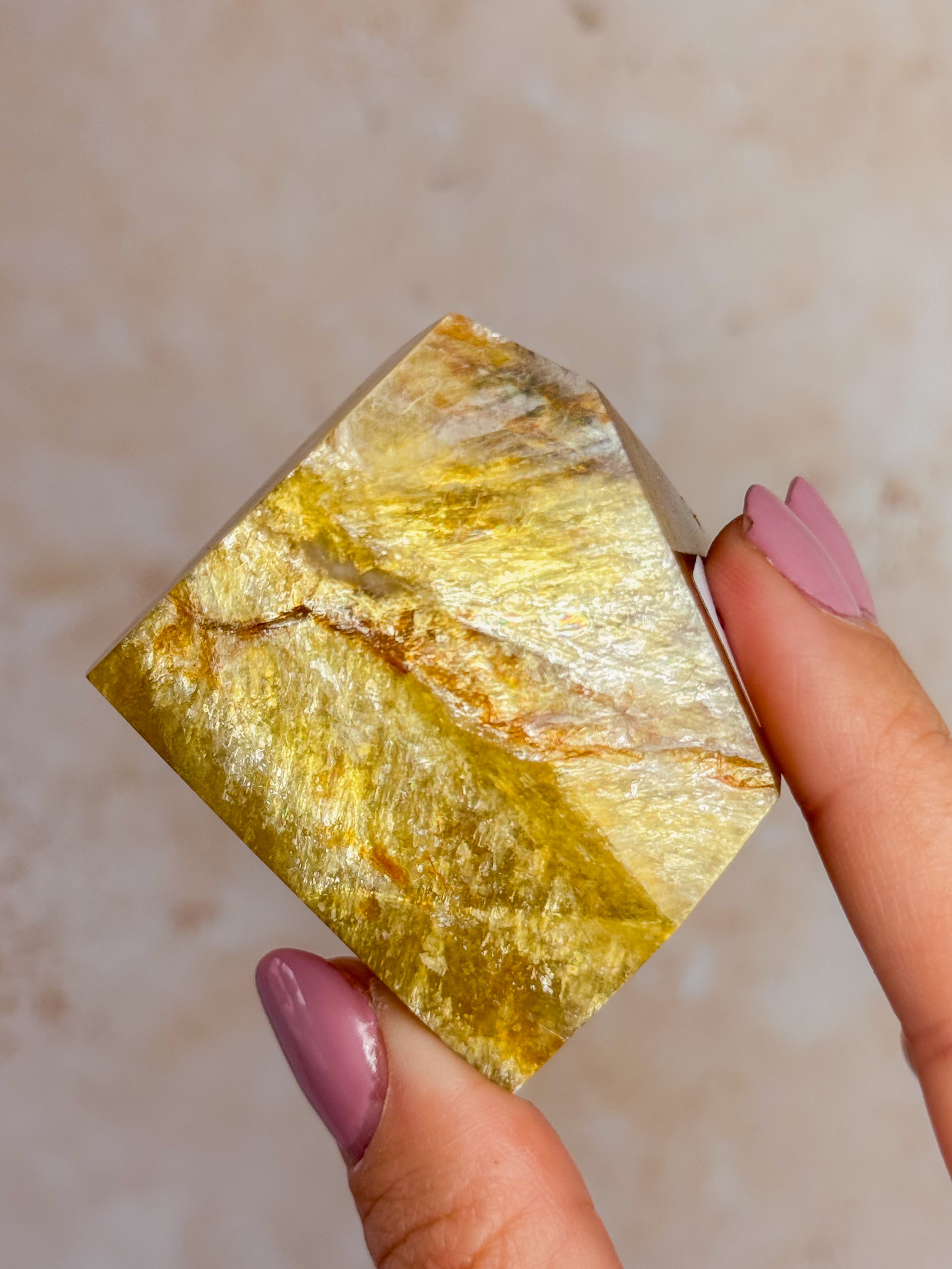 Golden Mica Faceted Freeform A | Brazil