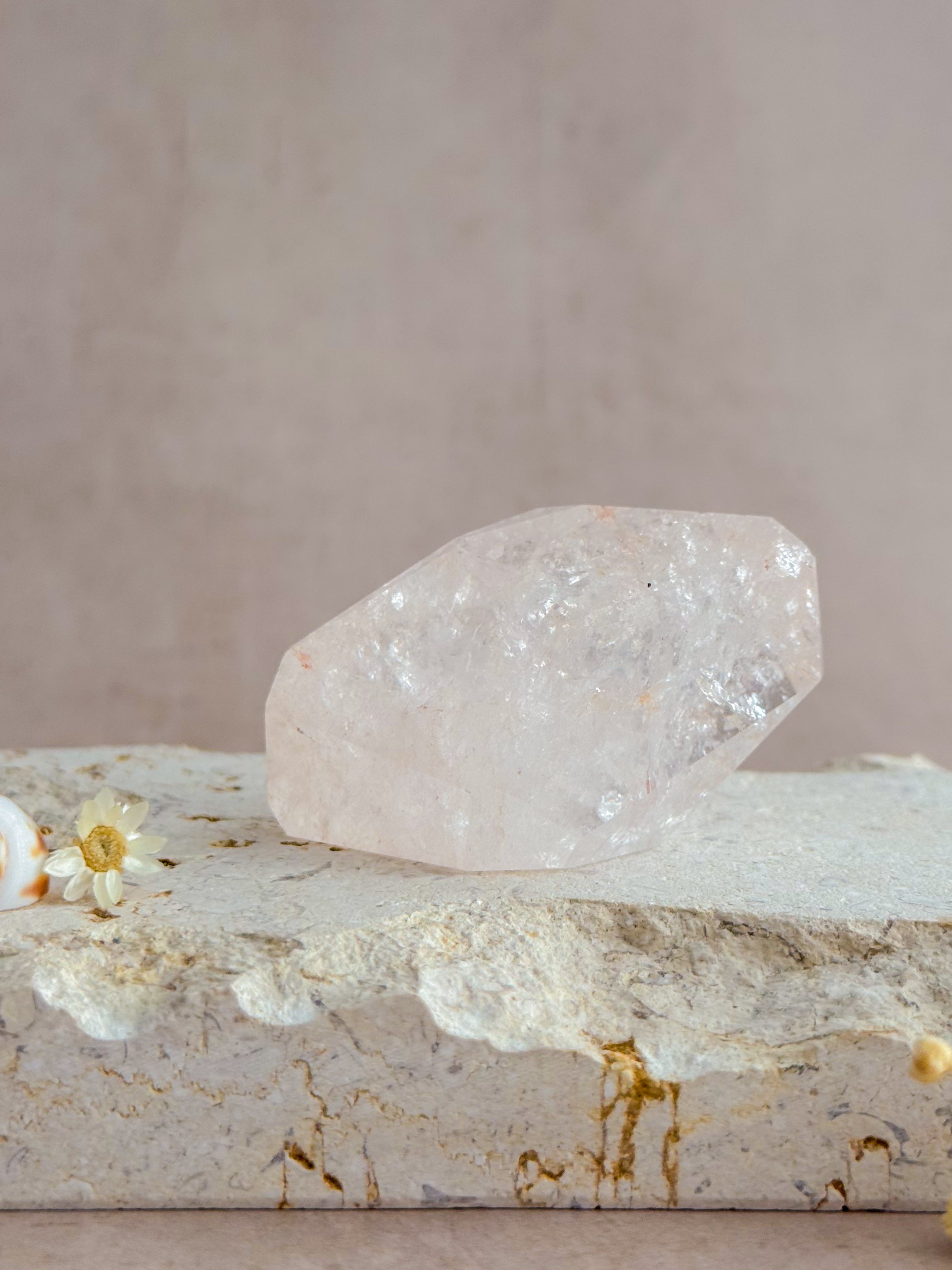 Pink Lemurian Quartz Faceted Freeform A | Brazil