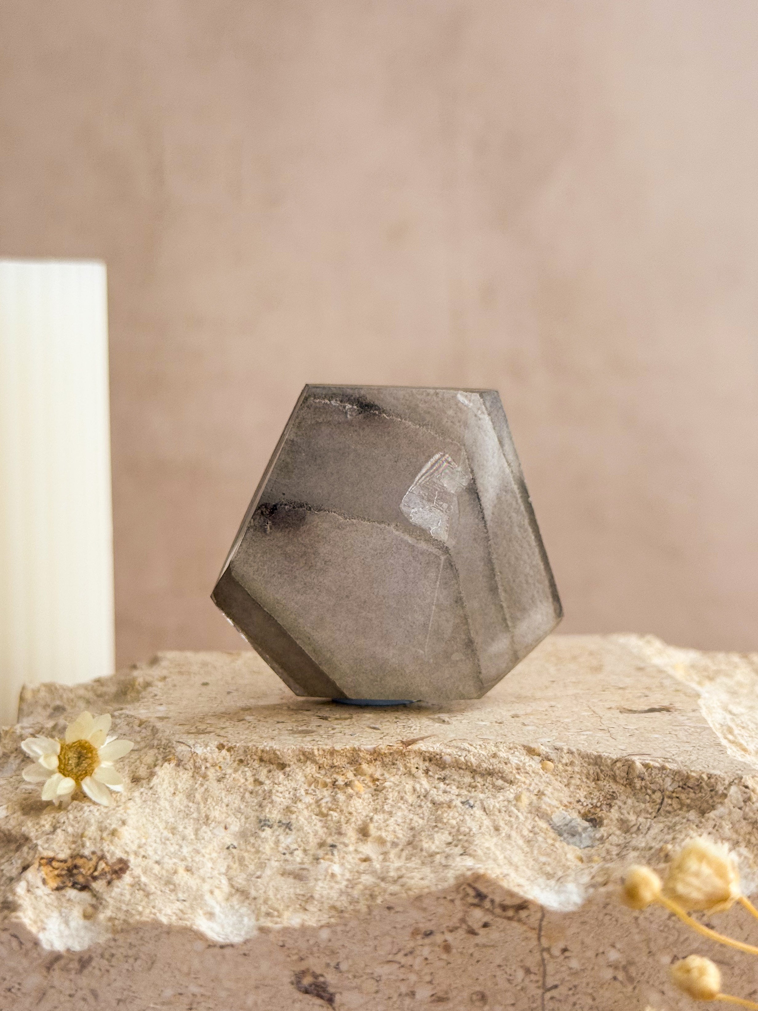 Grey Lithium Faceted Freeform | Brazil