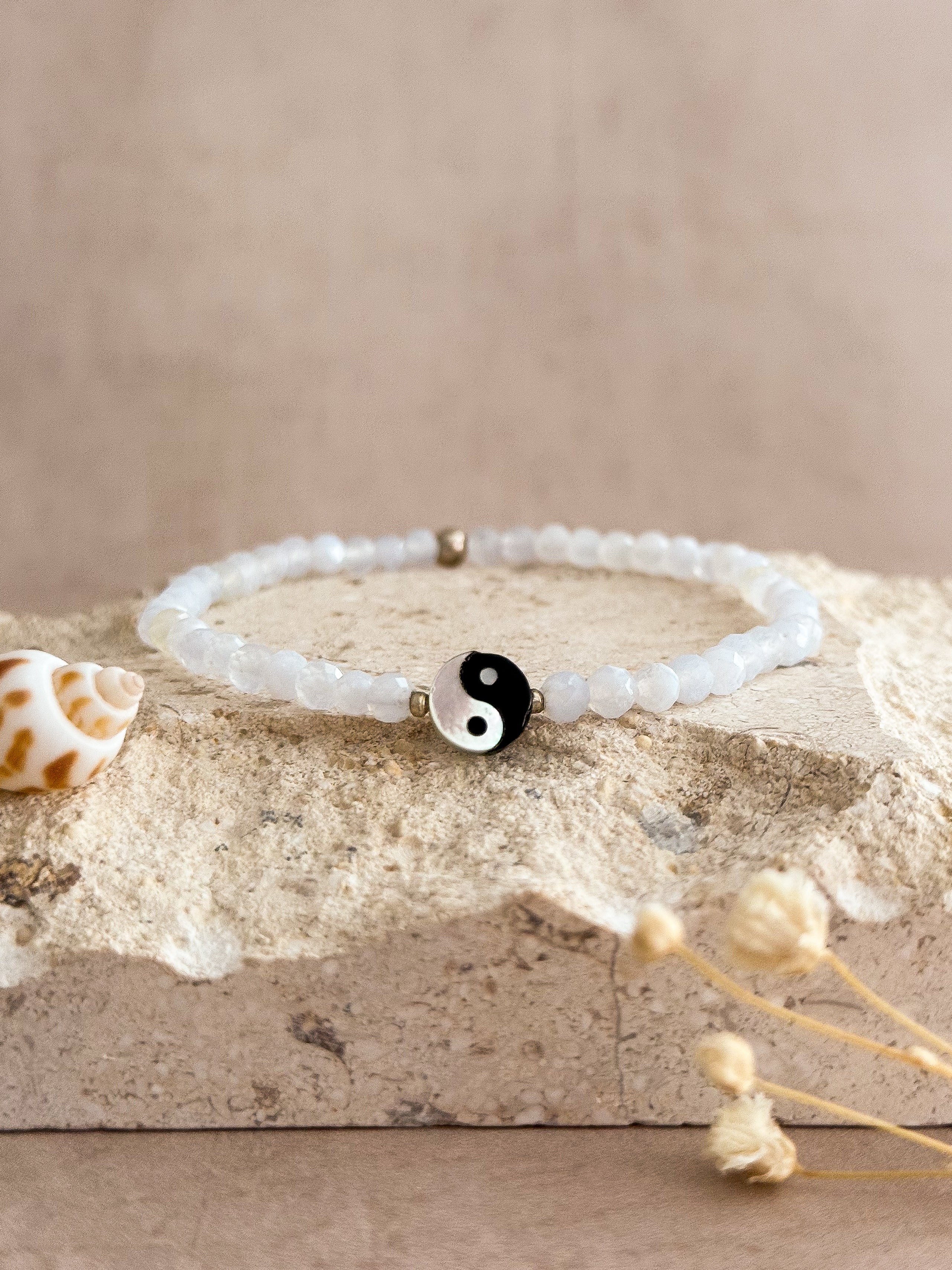 Blue Lace Agate Yin Yang Bracelet